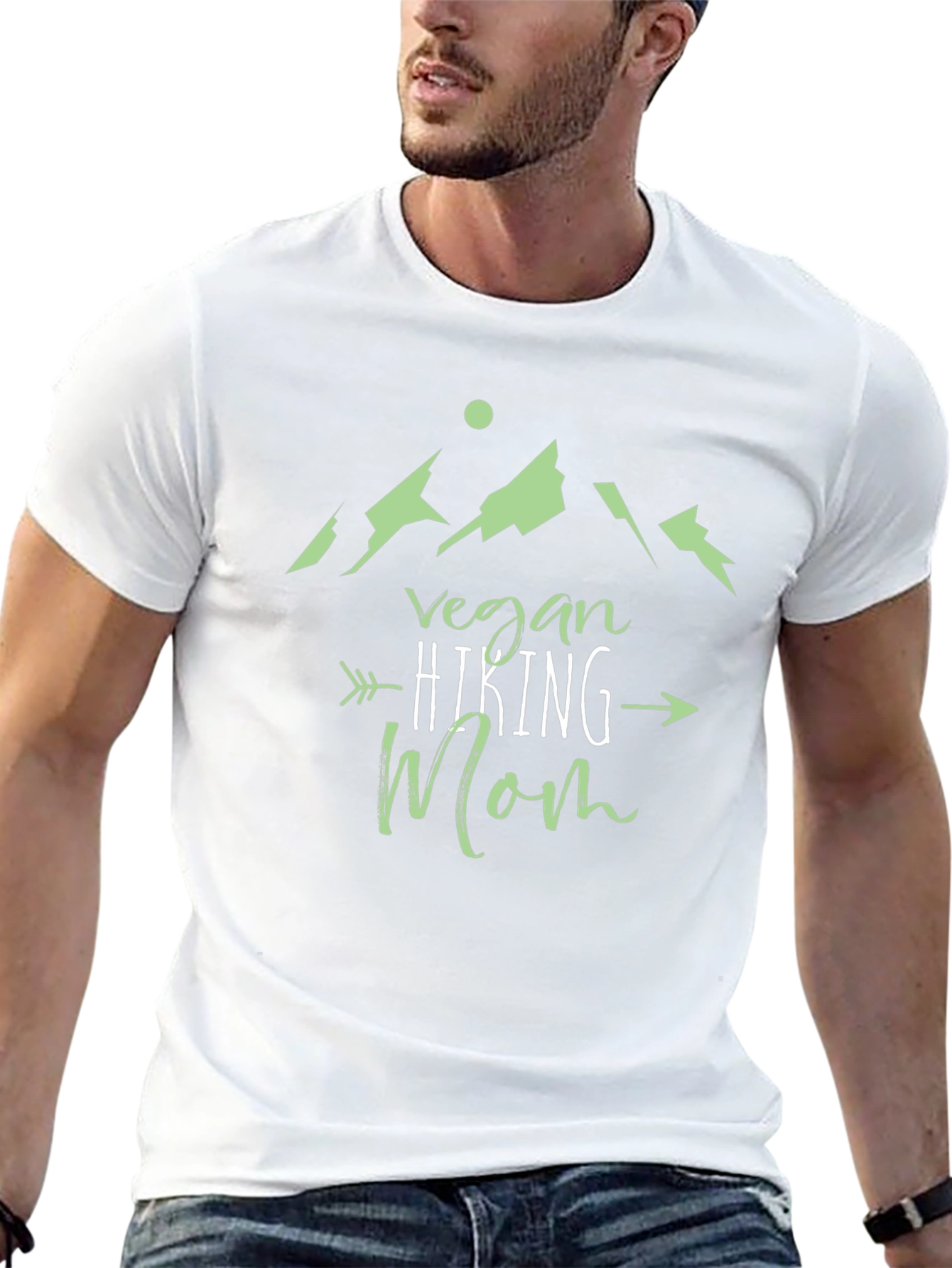 Vegan Hiking Mom T-Shirt - Black