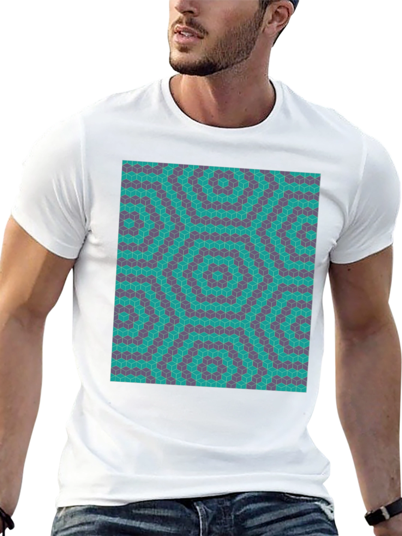 Geometric Illusion T-Shirt - Modern Art Tee