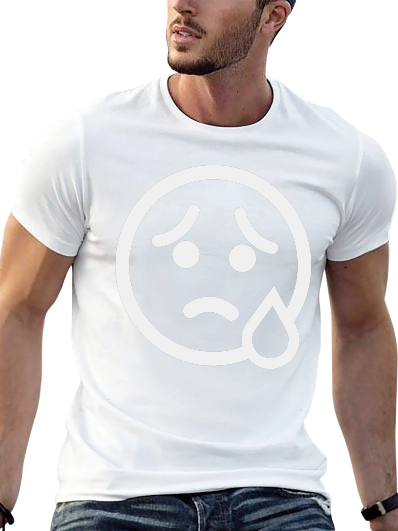Sad Emoji T-Shirt - Black Graphic Tee