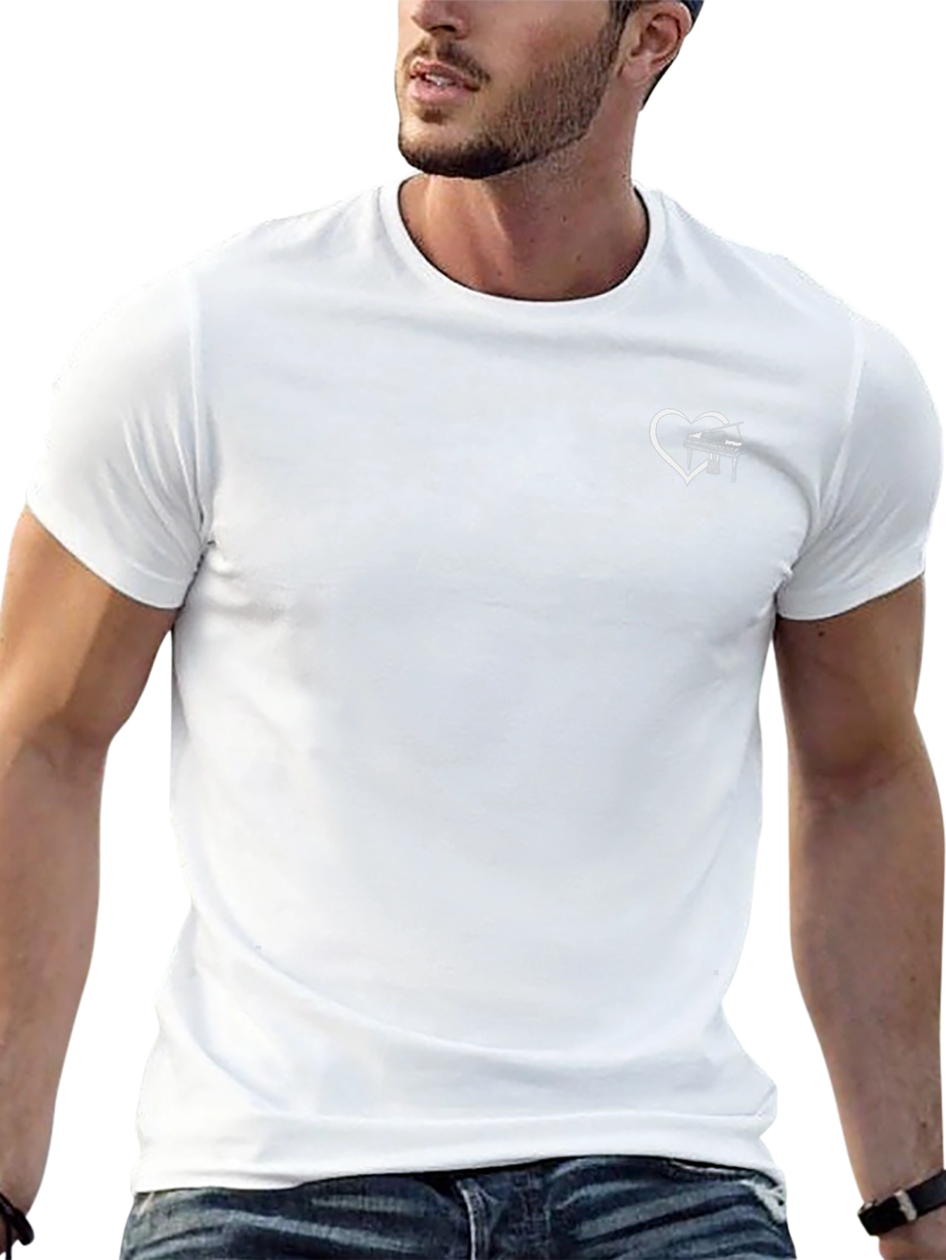 Heart Piano Black T-Shirt
