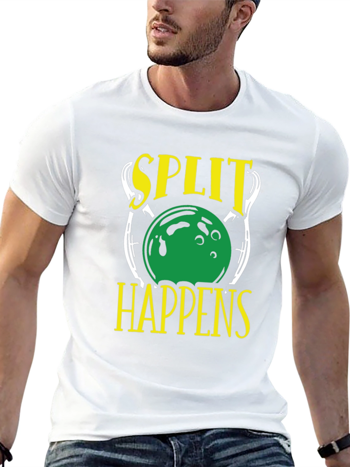 Split Happens Bowling Graphic T-Shirt