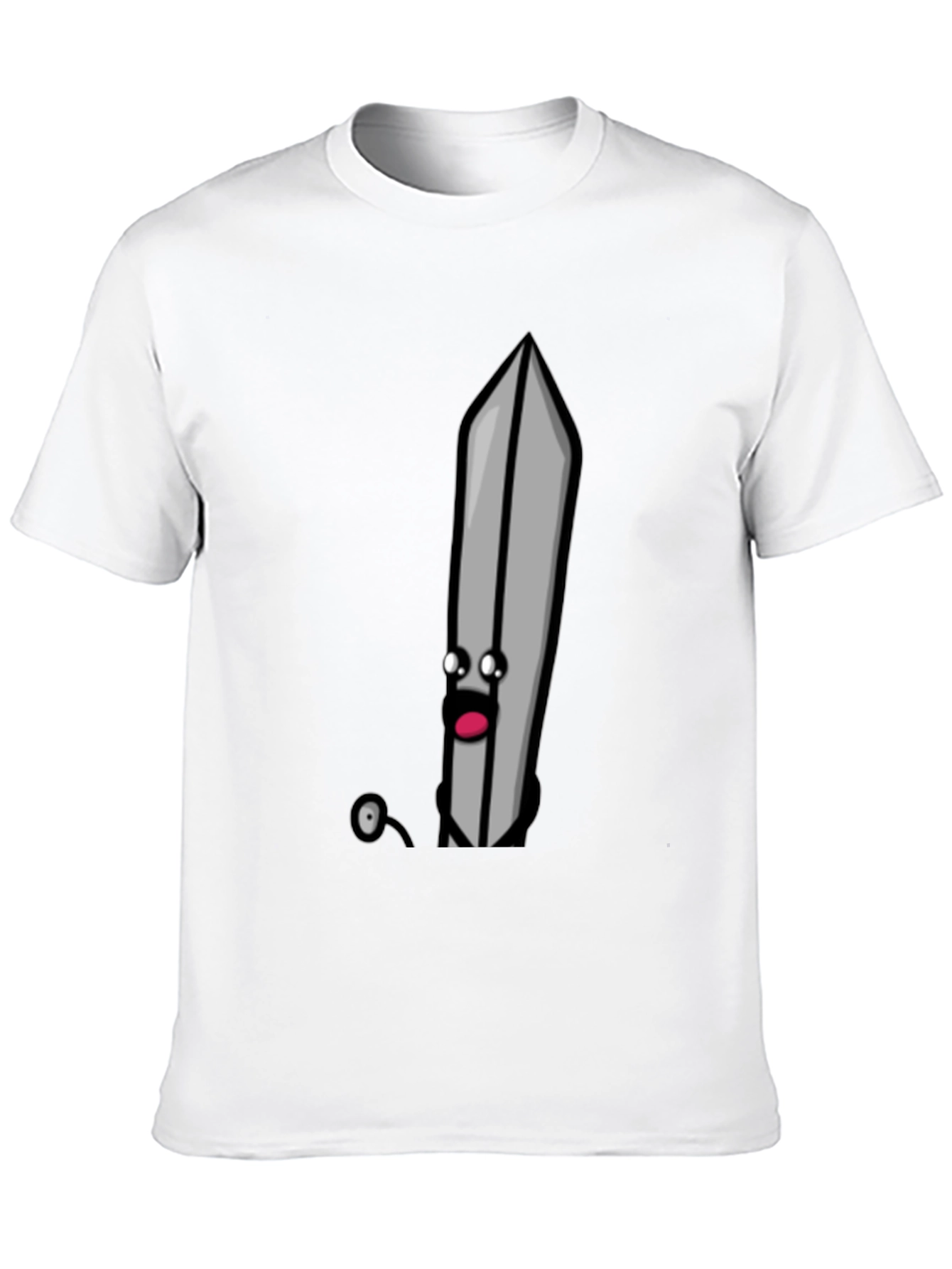 Cartoon Sword T-Shirt - Black Humorous Design