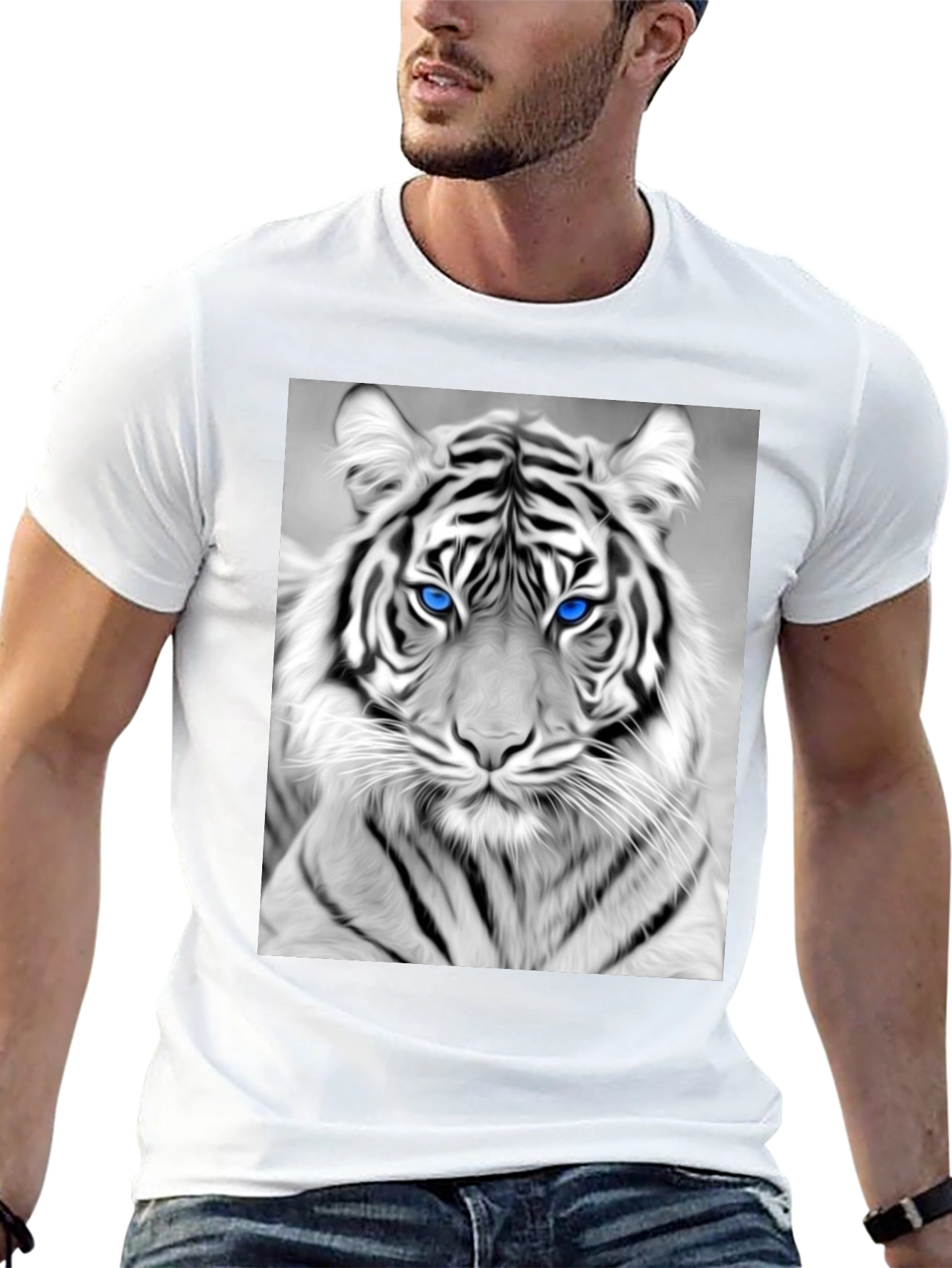Tiger Graphic Tee - Black Cotton
