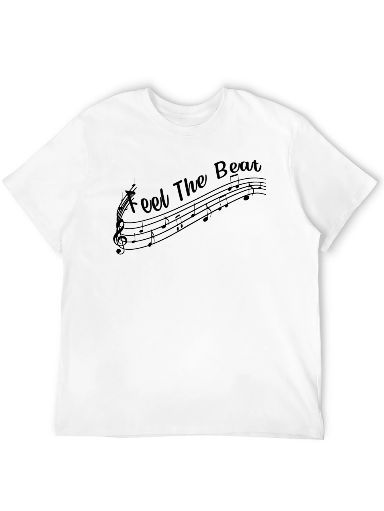 Feel The Beat Music Notes Black T-Shirt