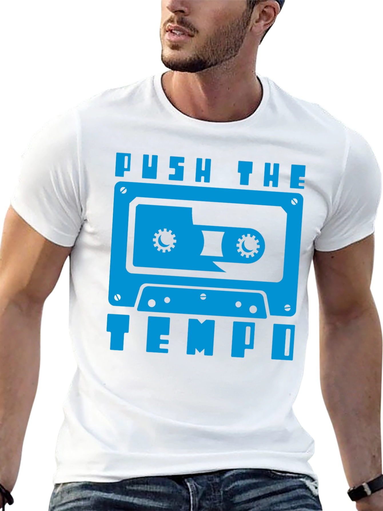 Push the Tempo Retro Cassette Tape Graphic Tee