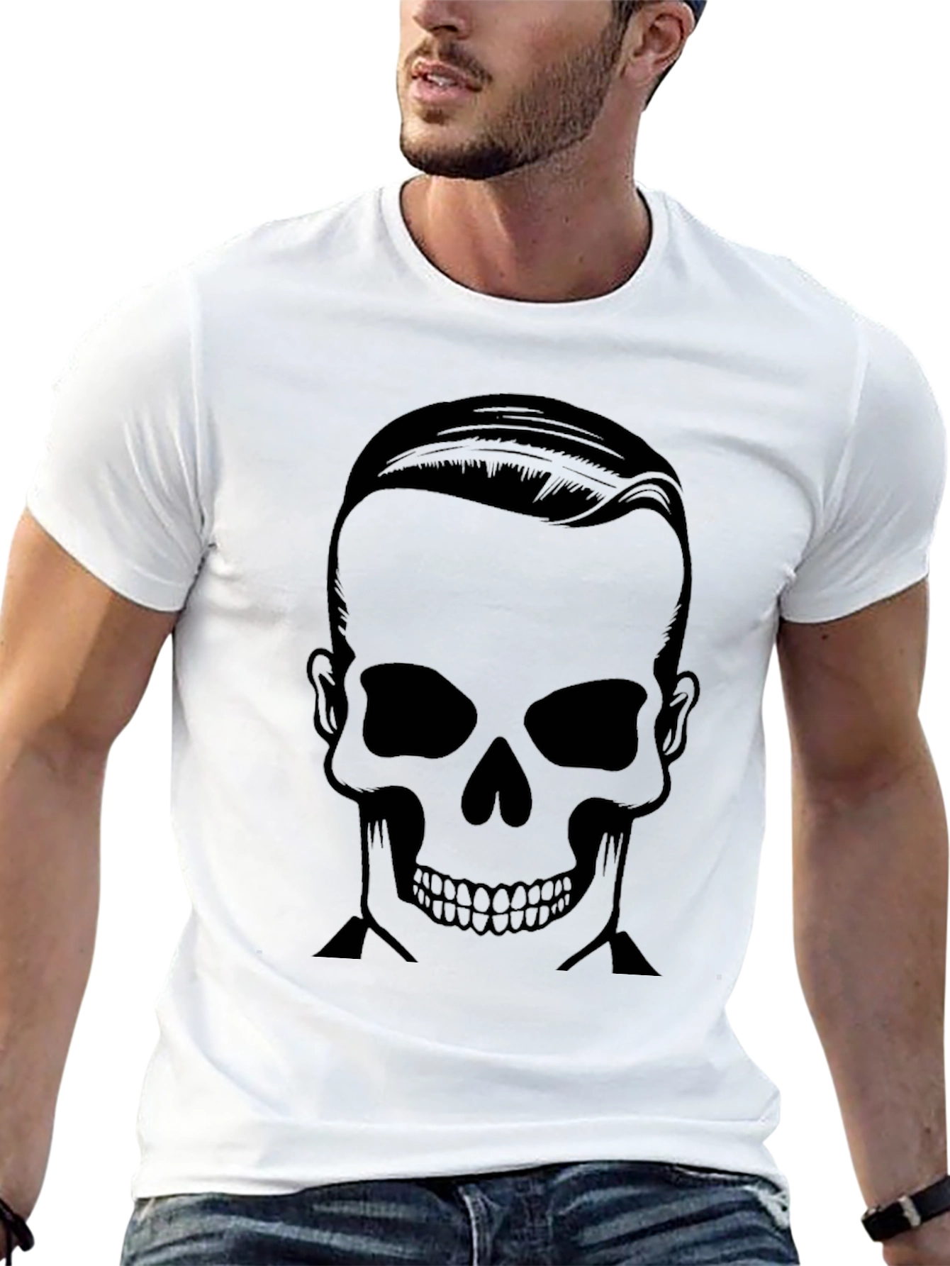 Grave Groom Tee - Stylish Skull Graphic T-Shirt