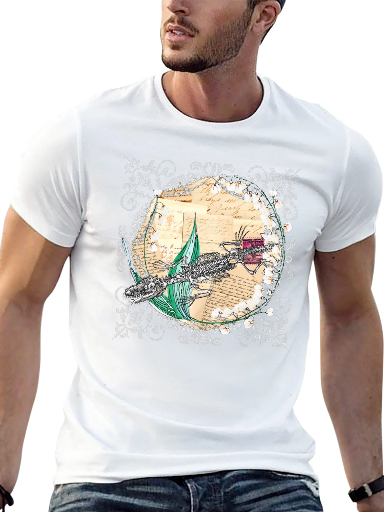 Gothic Alligator Skeleton T-Shirt