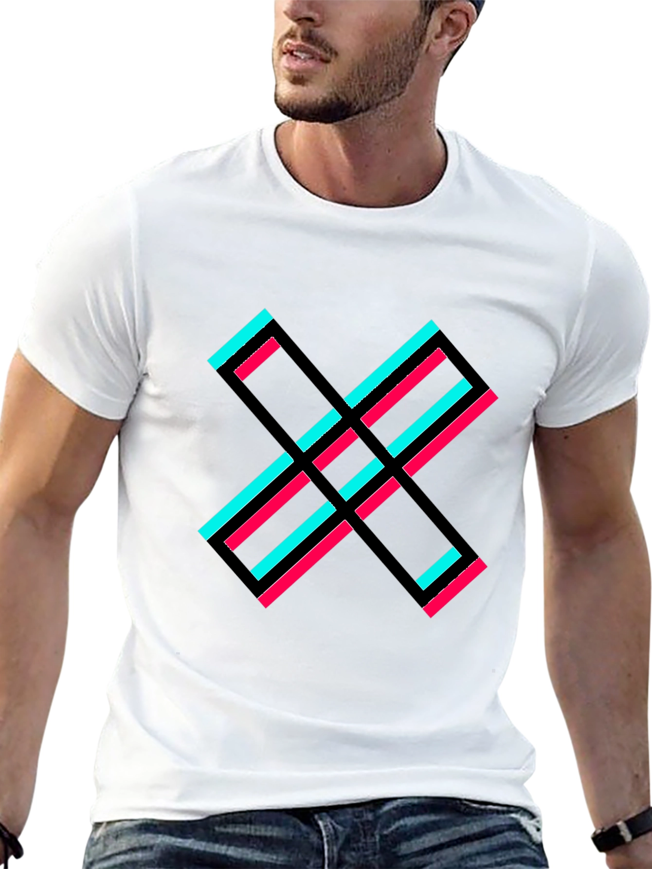 Abstract X Graphic Tee - Black
