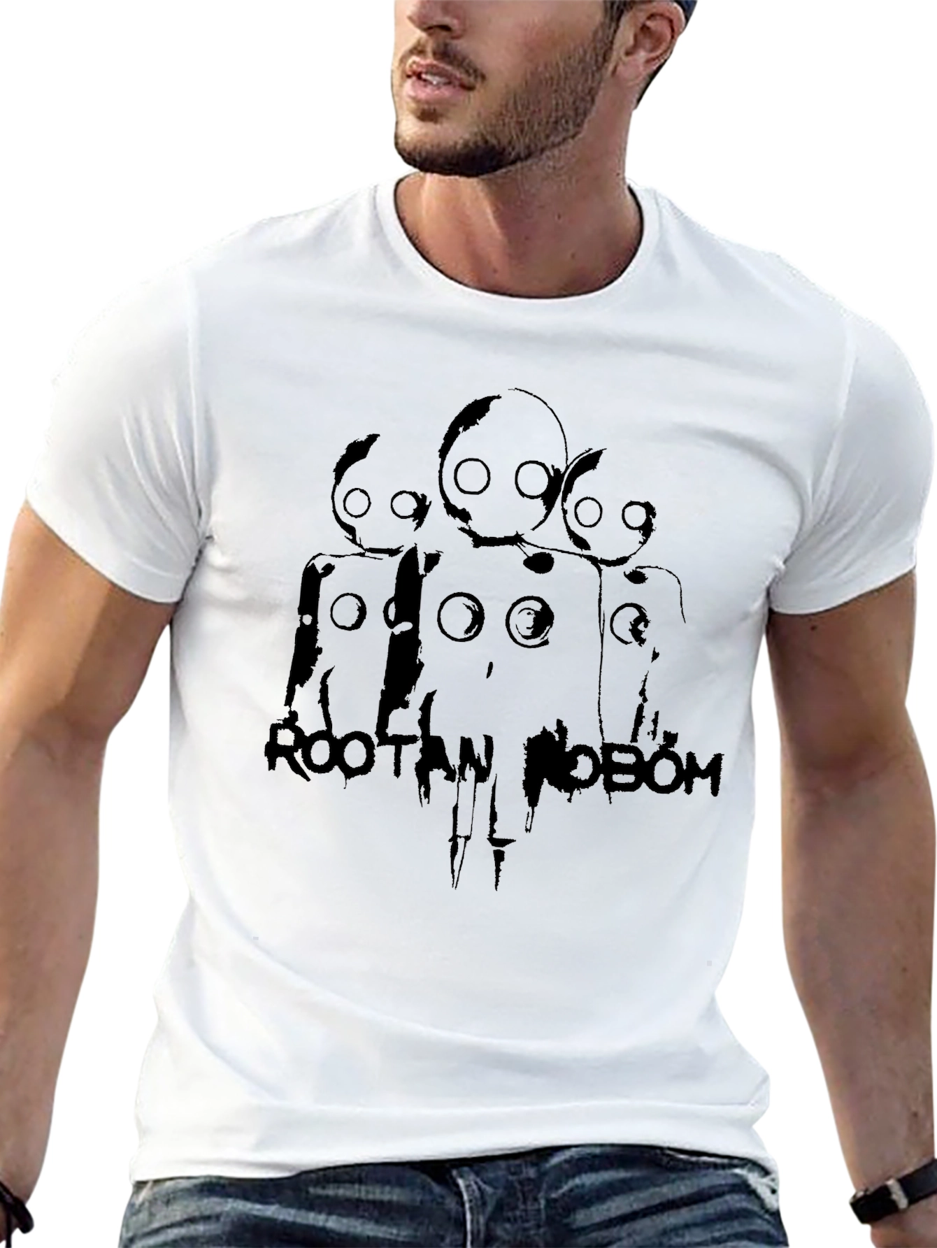 Black Robot Design T-Shirt