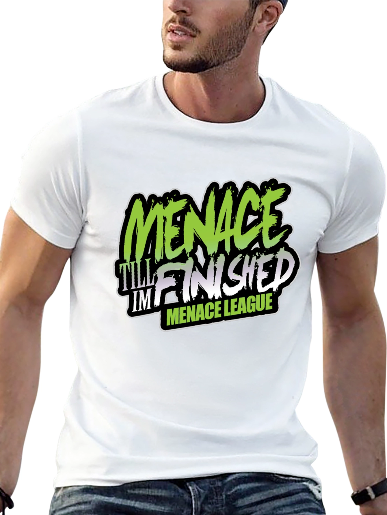 Menace League Graphic Tee - Black Cotton T-Shirt