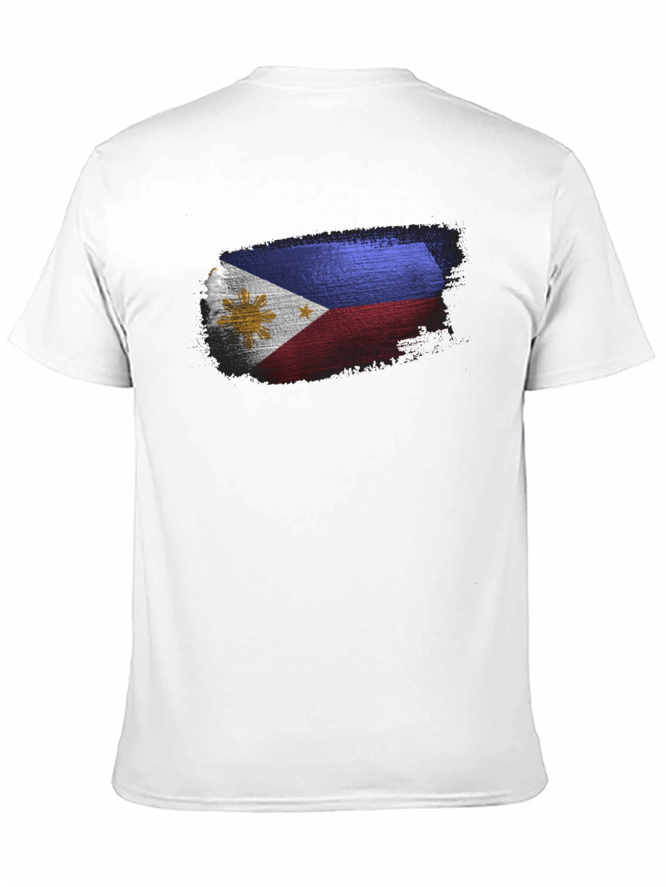 Mens Black T-Shirt with Filipino Flag Design