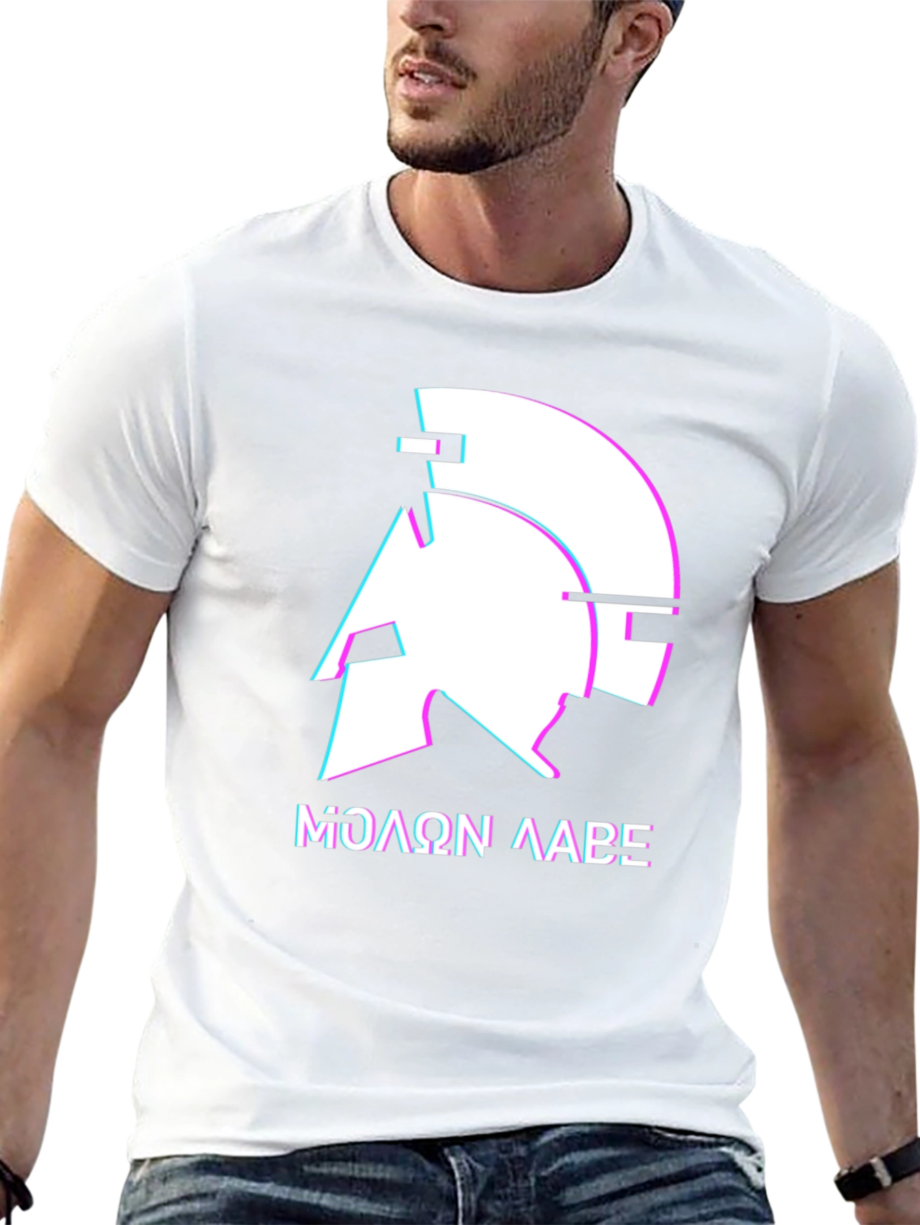 Molon Labe Spartan Helmet Graphic Tee