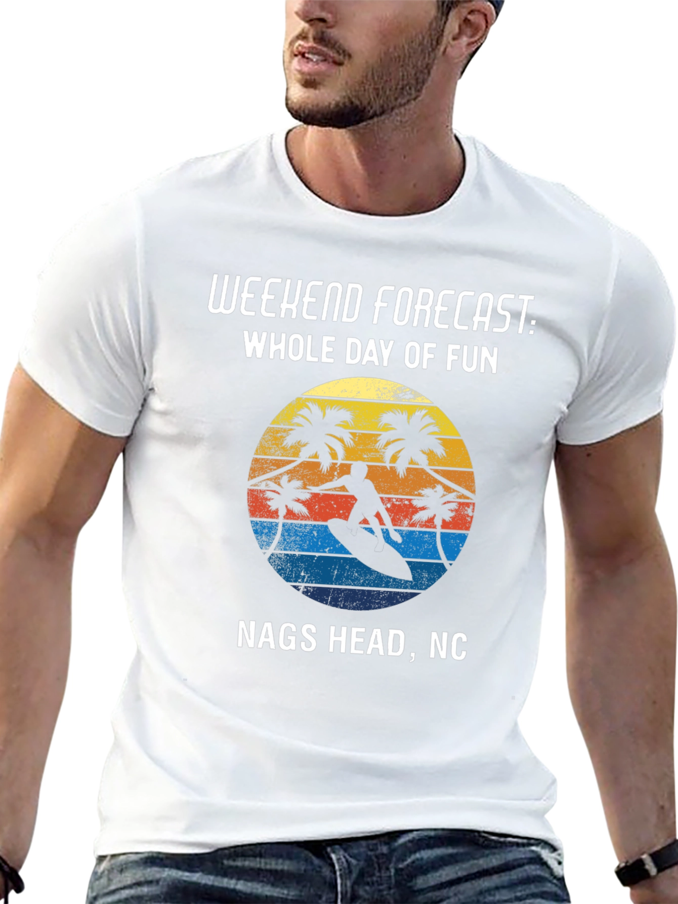 Nags Head NC Surfing T-Shirt: Weekend Forecast Fun