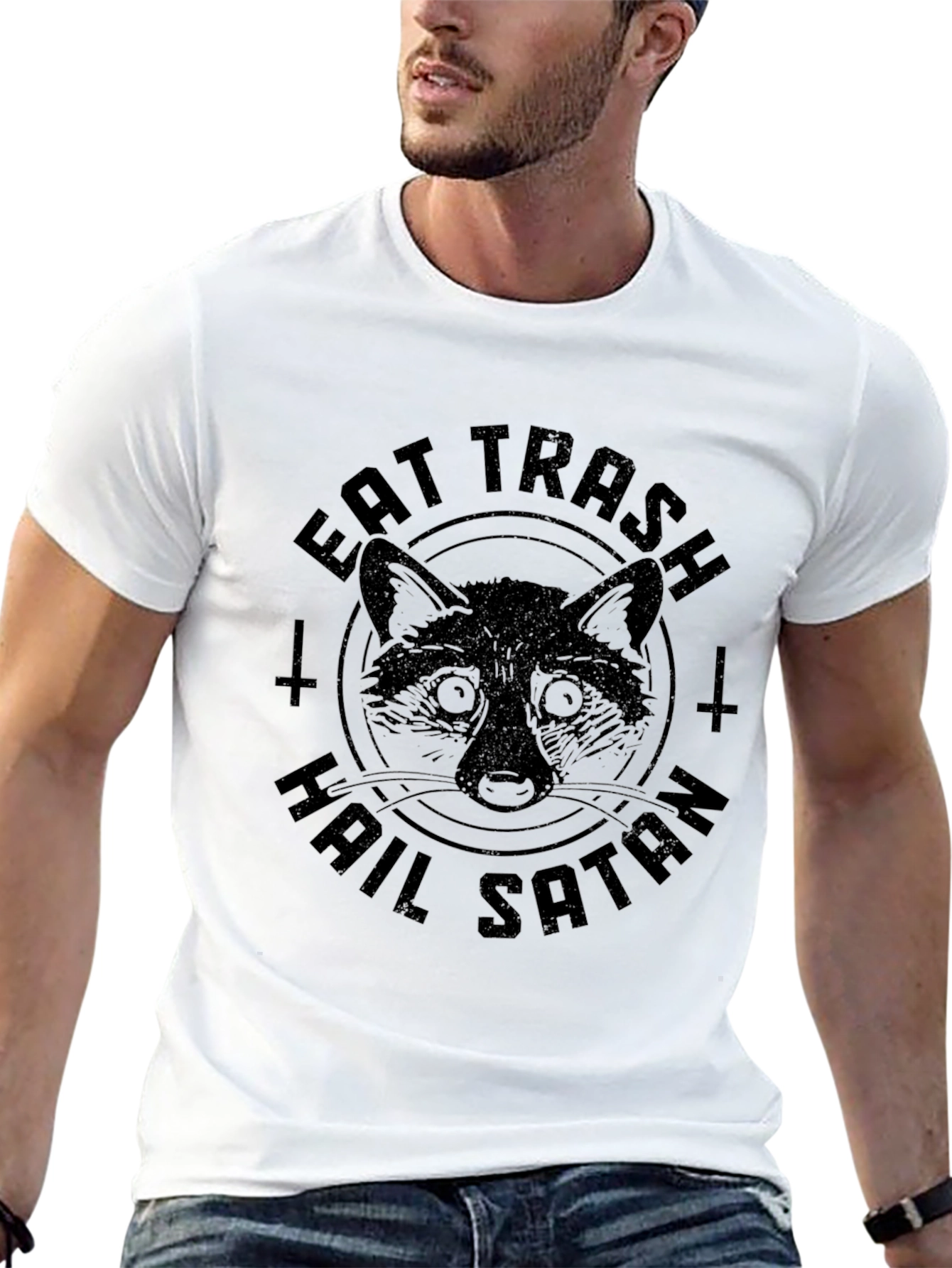 Eat Trash Hail Satan Raccoon T-Shirt