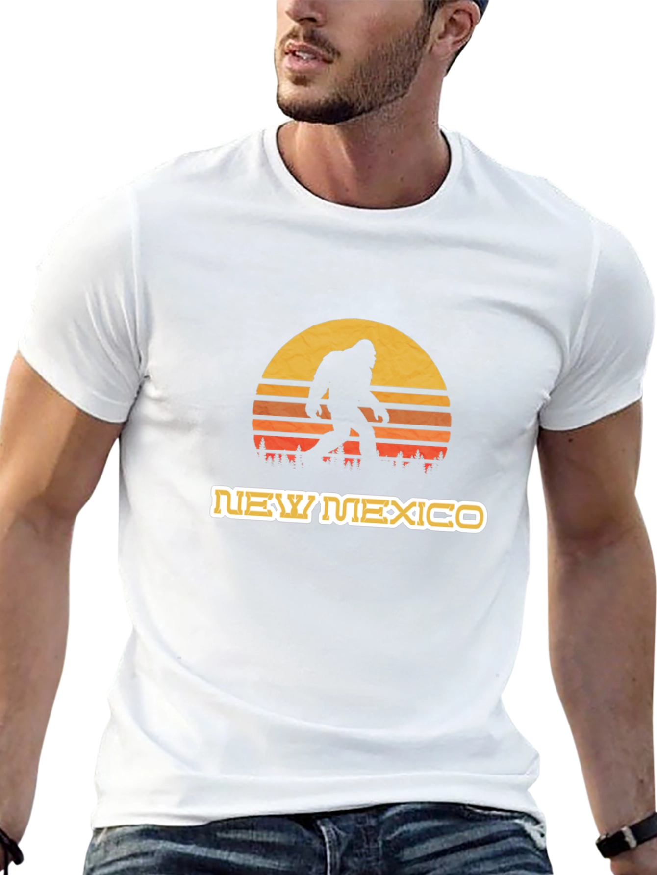 New Mexico Bigfoot Sunset T-Shirt - Black