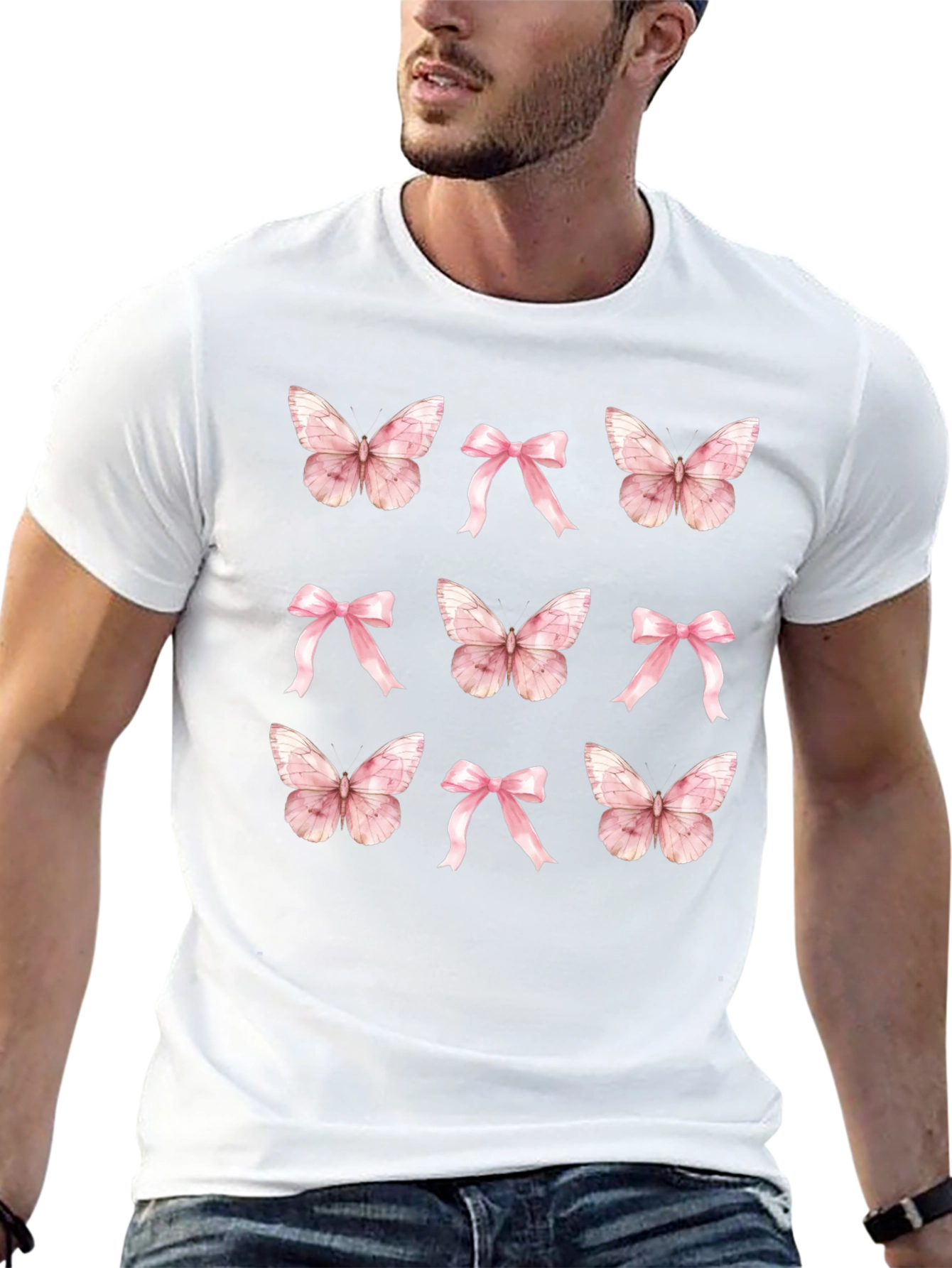 Butterfly & Bow T-Shirt - Cute Casual Top