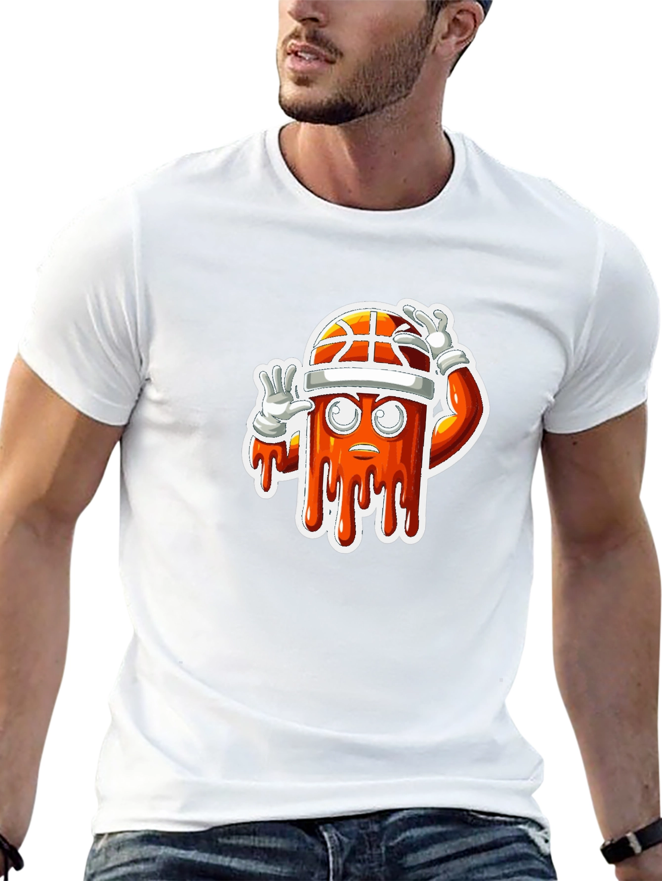 Basketball Character Black T-Shirt