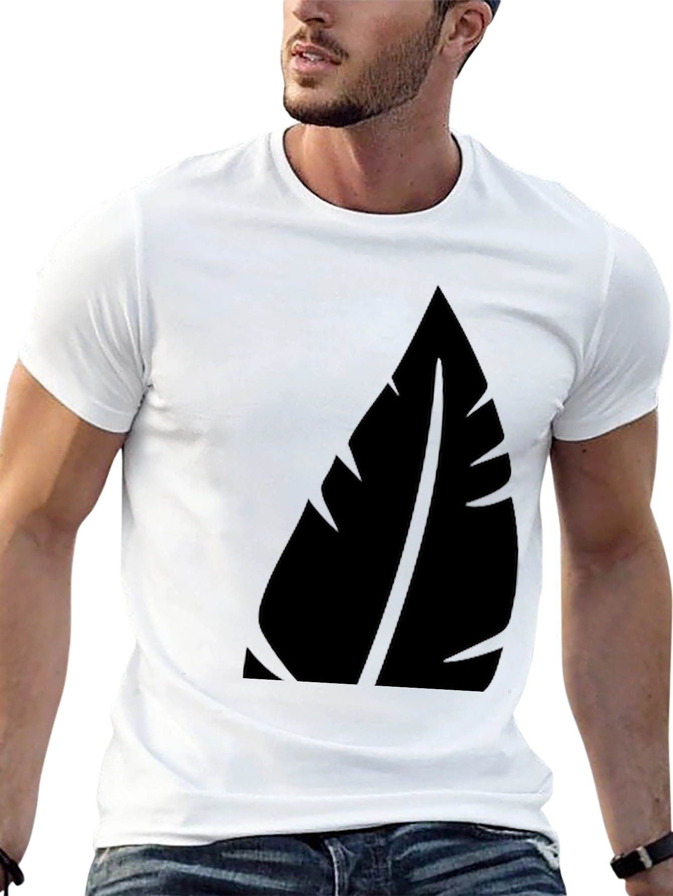 Black Leaf Graphic Tee - Modern Casual Style