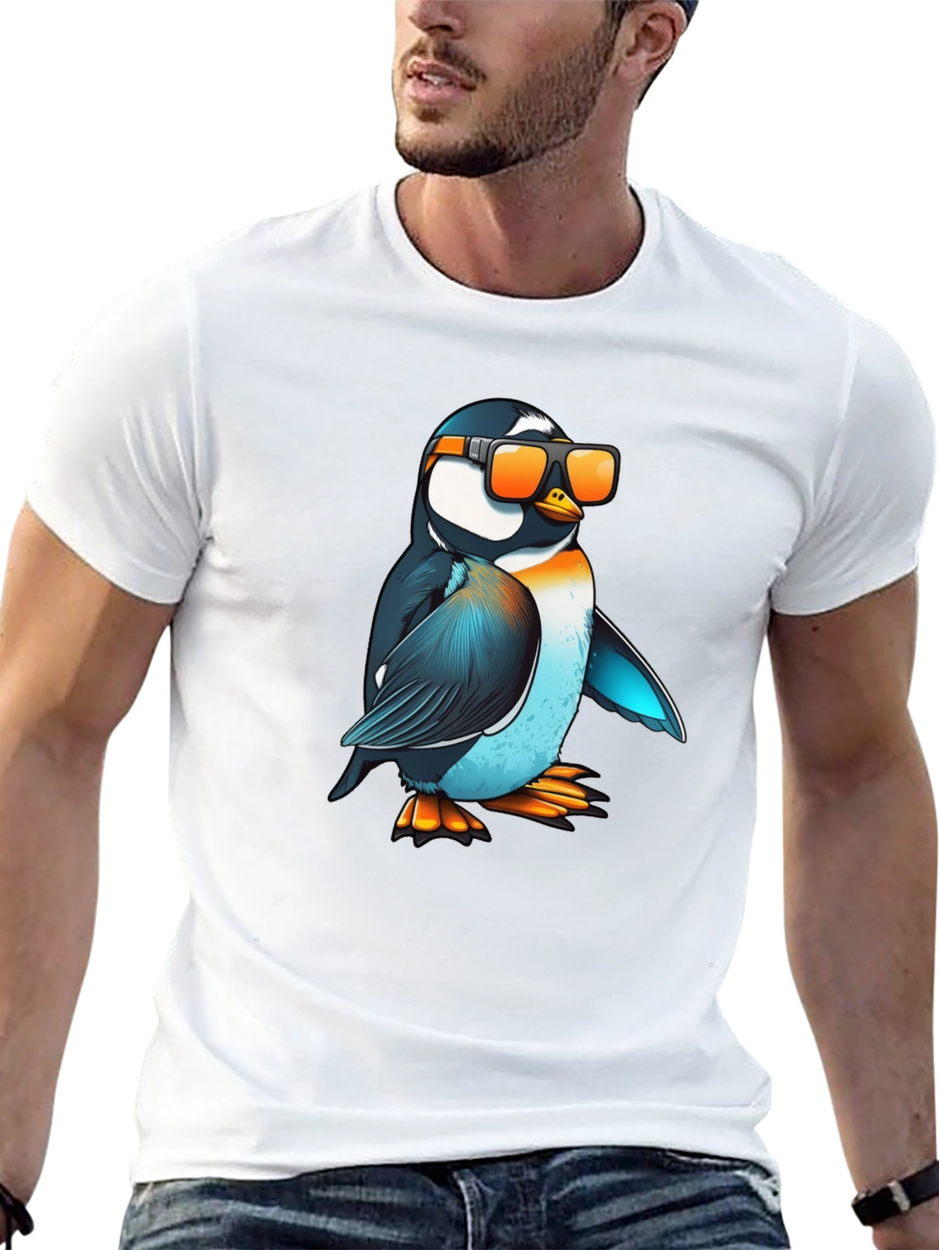 Cool Penguin Graphic T-Shirt - Black Casual Tee