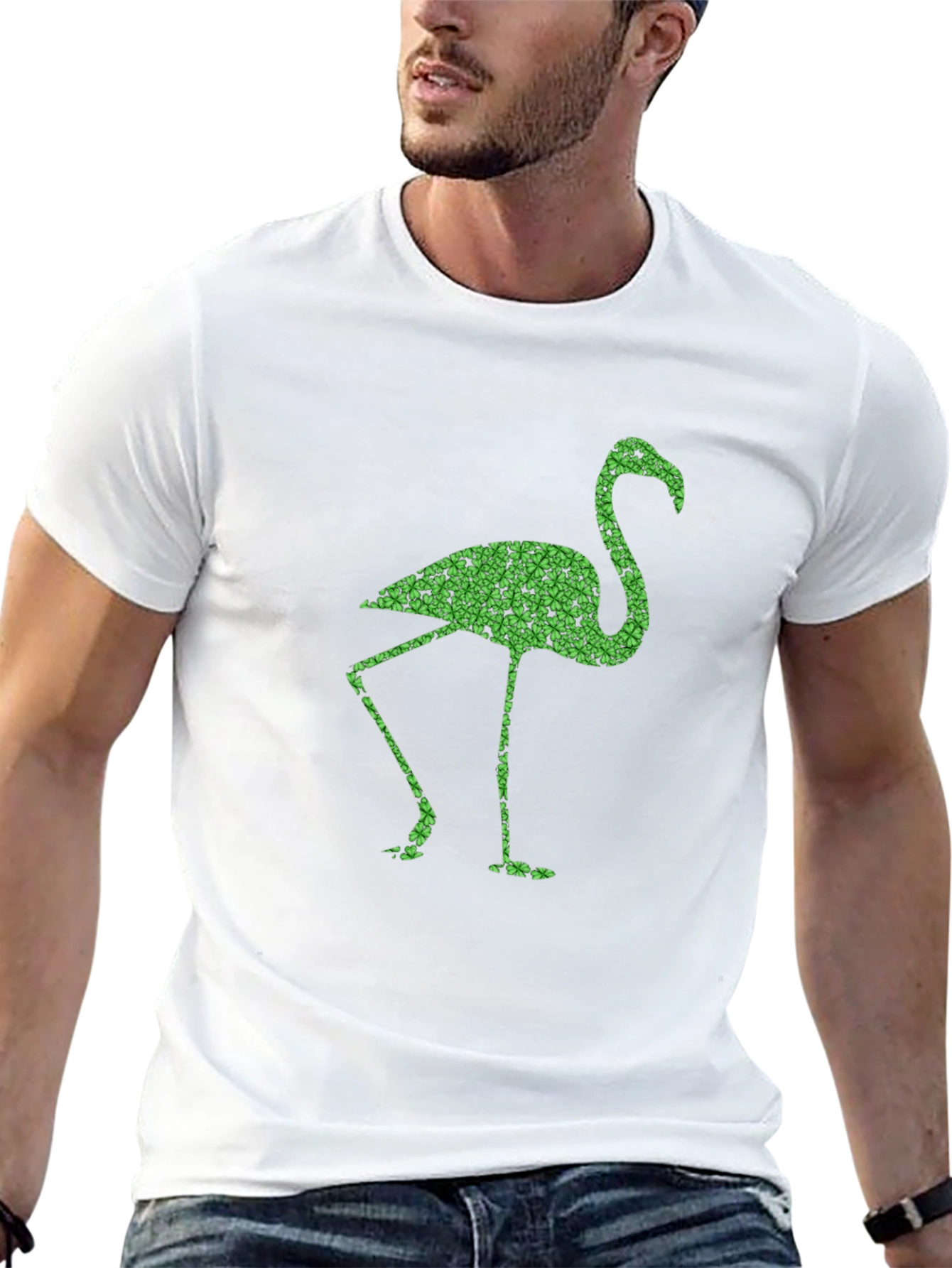 Shamrock Flamingo Black T-Shirt