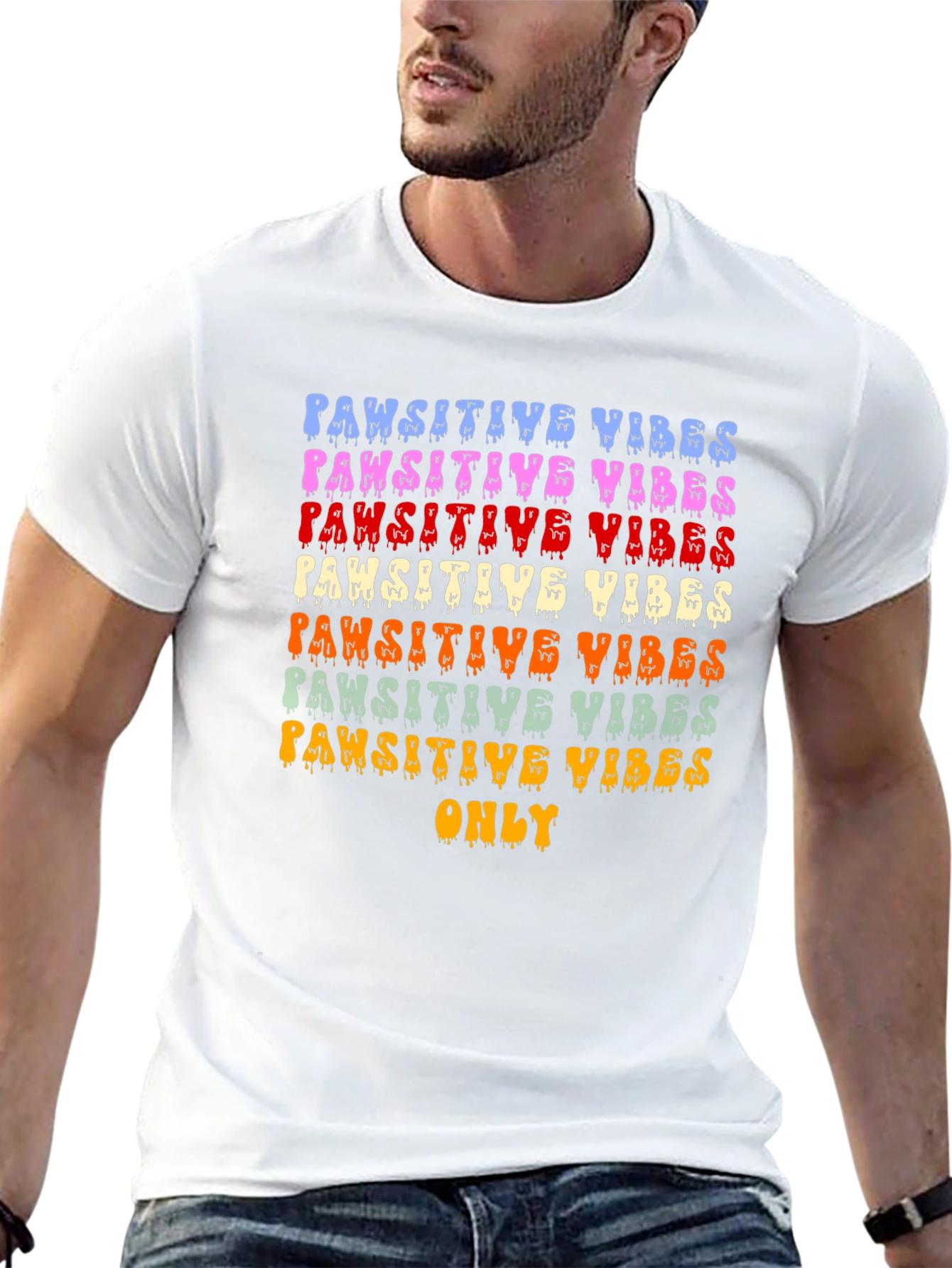Pawsitive Vibes Graphic Tee - Trendy Pet Lover Shirt