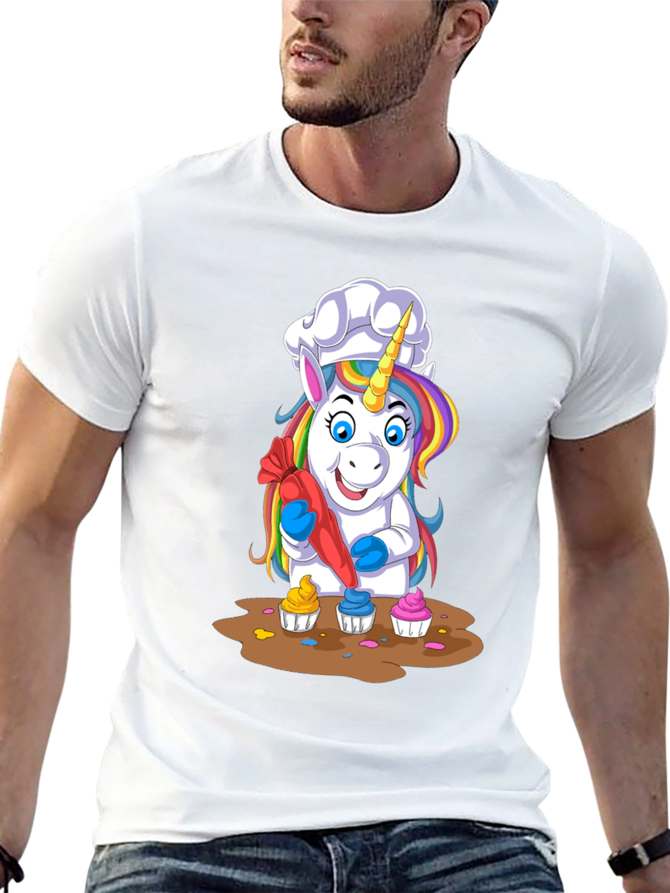 Unicorn Chef Cupcake T-Shirt