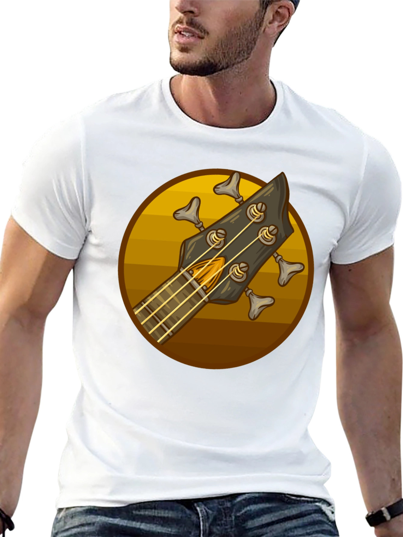 Bass Guitar Headstock Graphic Tee