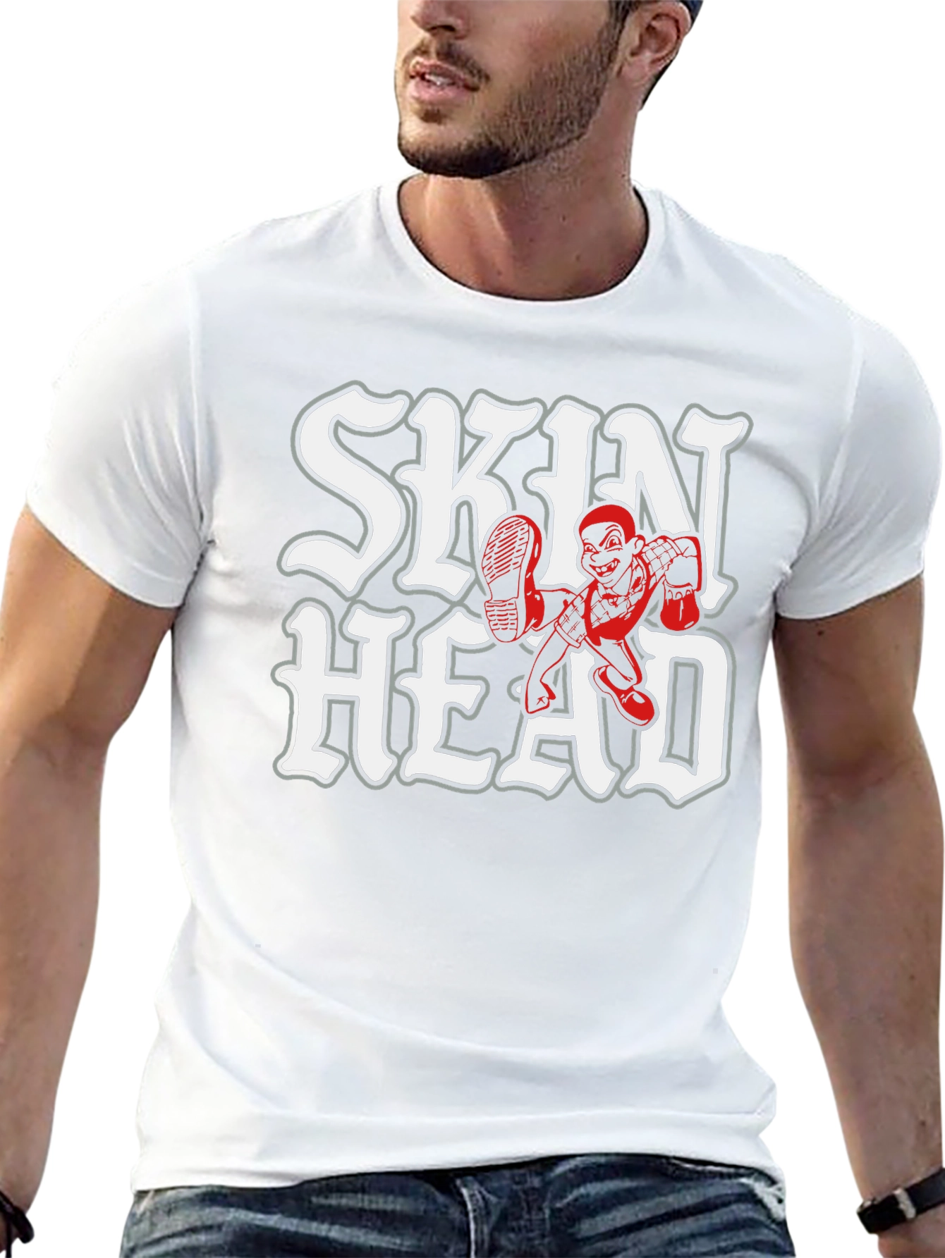 Skinhead Black T-Shirt - Bold Graphic Tee