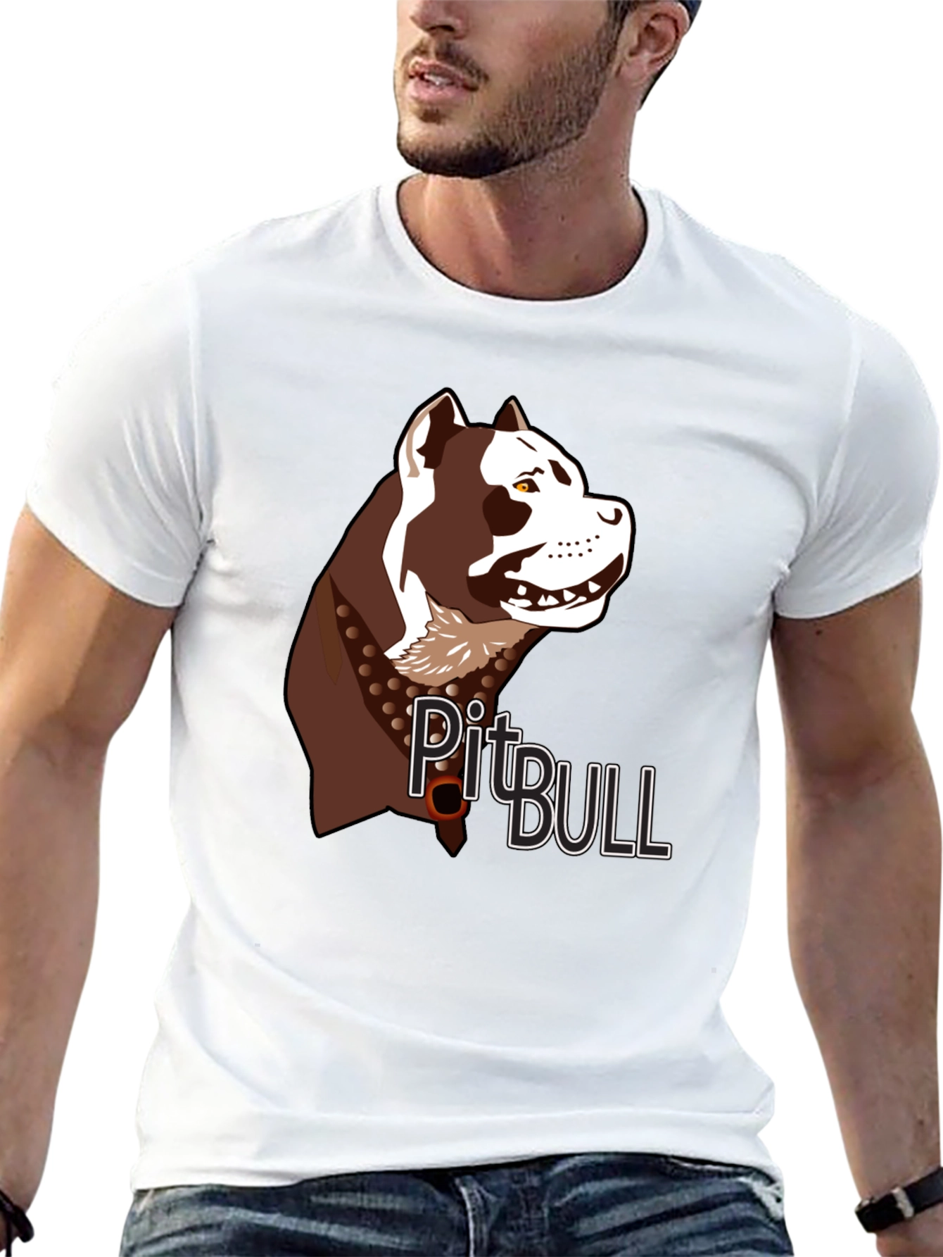 Pitbull Dog Graphic T-Shirt - Black