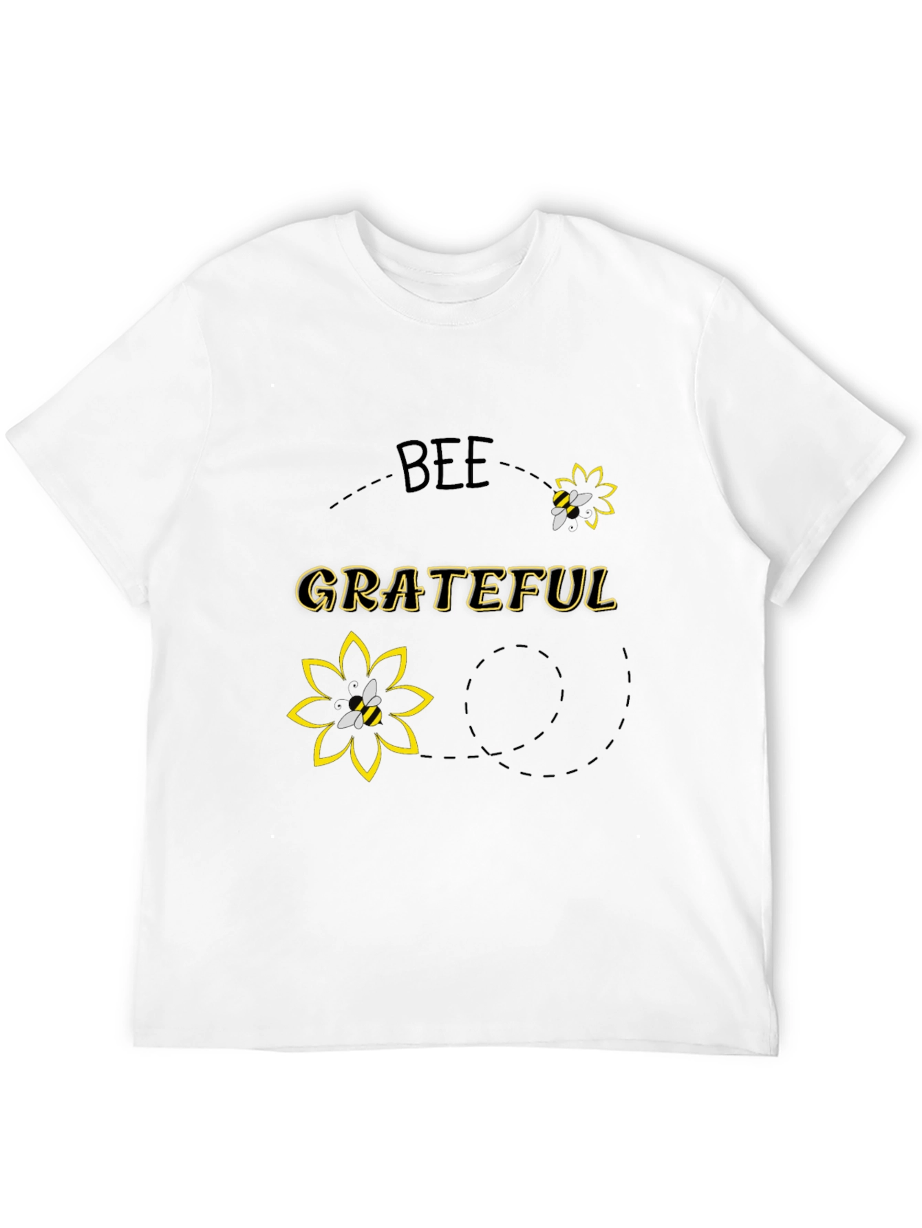 Bee Grateful Black Graphic T-Shirt