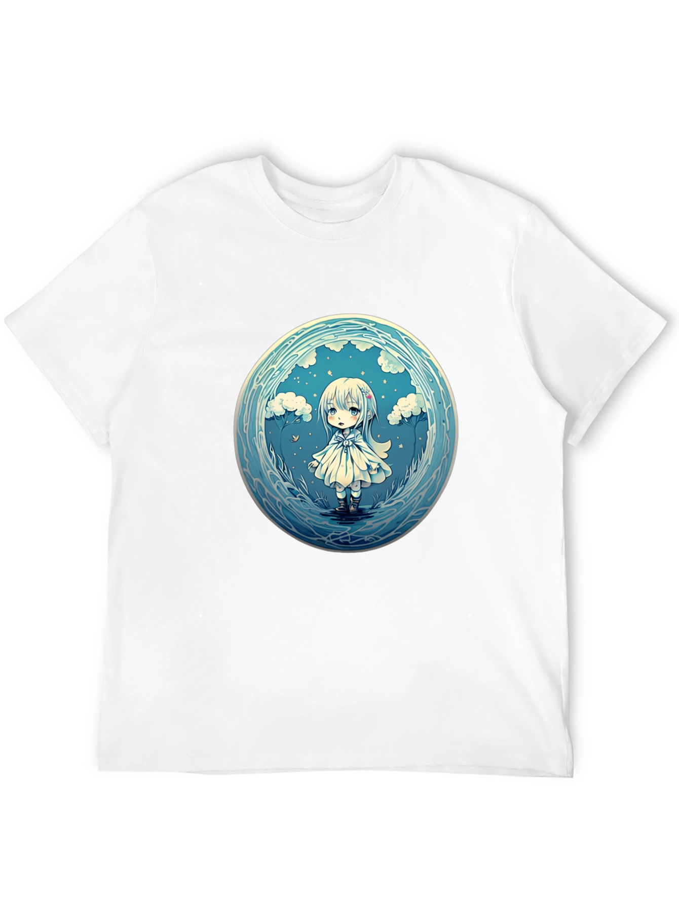 Anime Girl Graphic Tee - Stylish Black Cotton T-Shirt