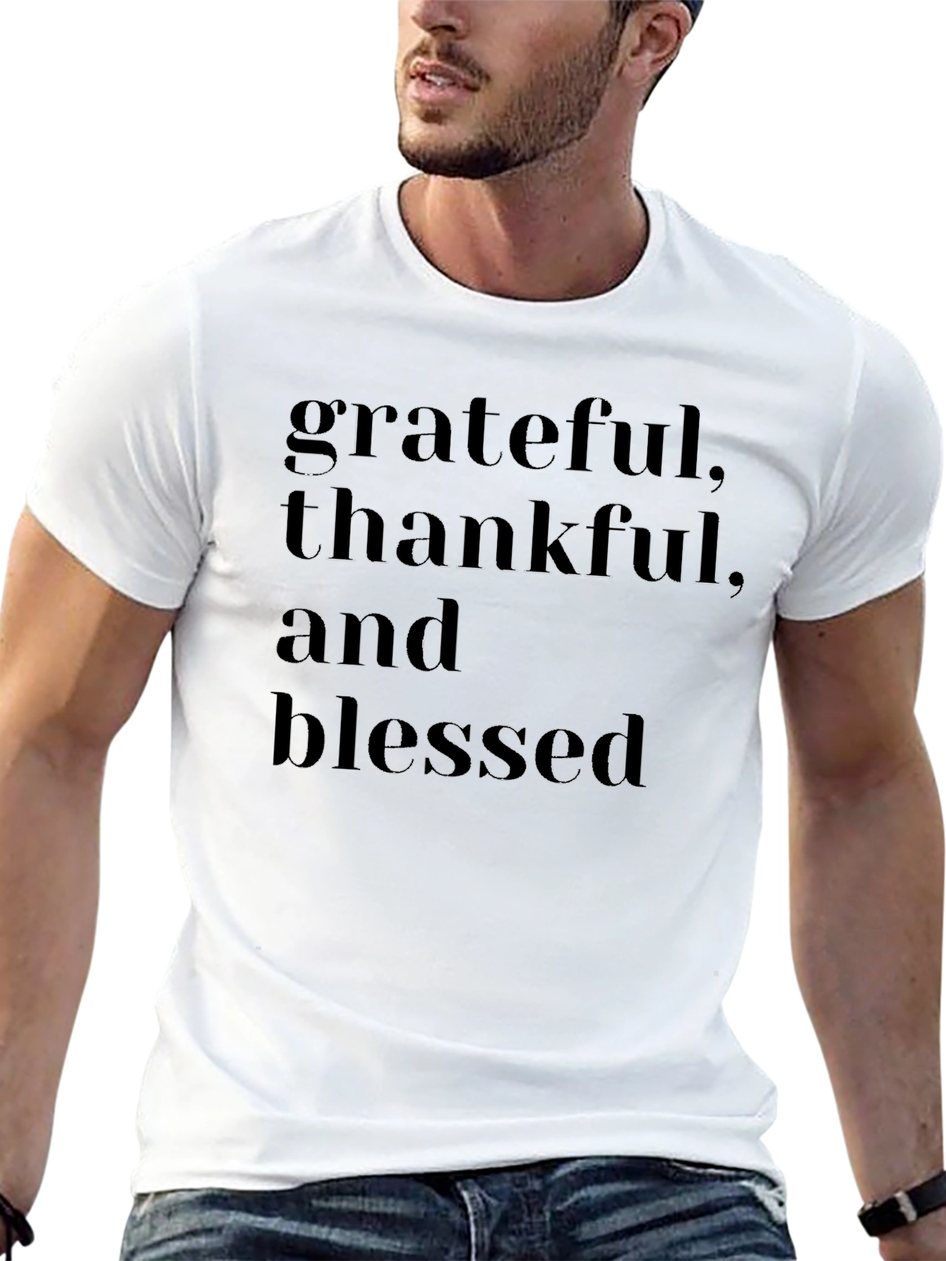Grateful Thankful Blessed Black T-Shirt