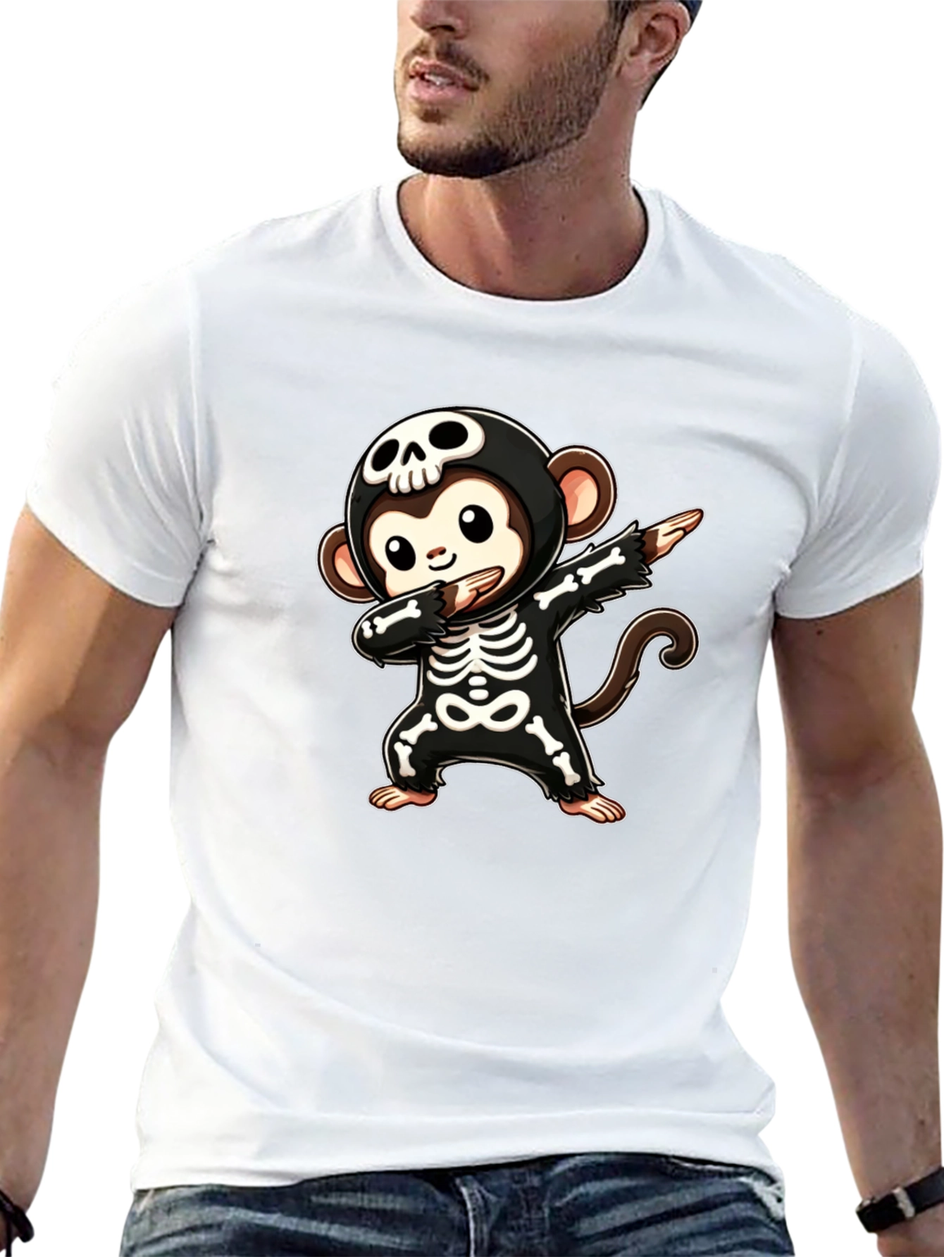 Skeleton Monkey Dabbing T-Shirt