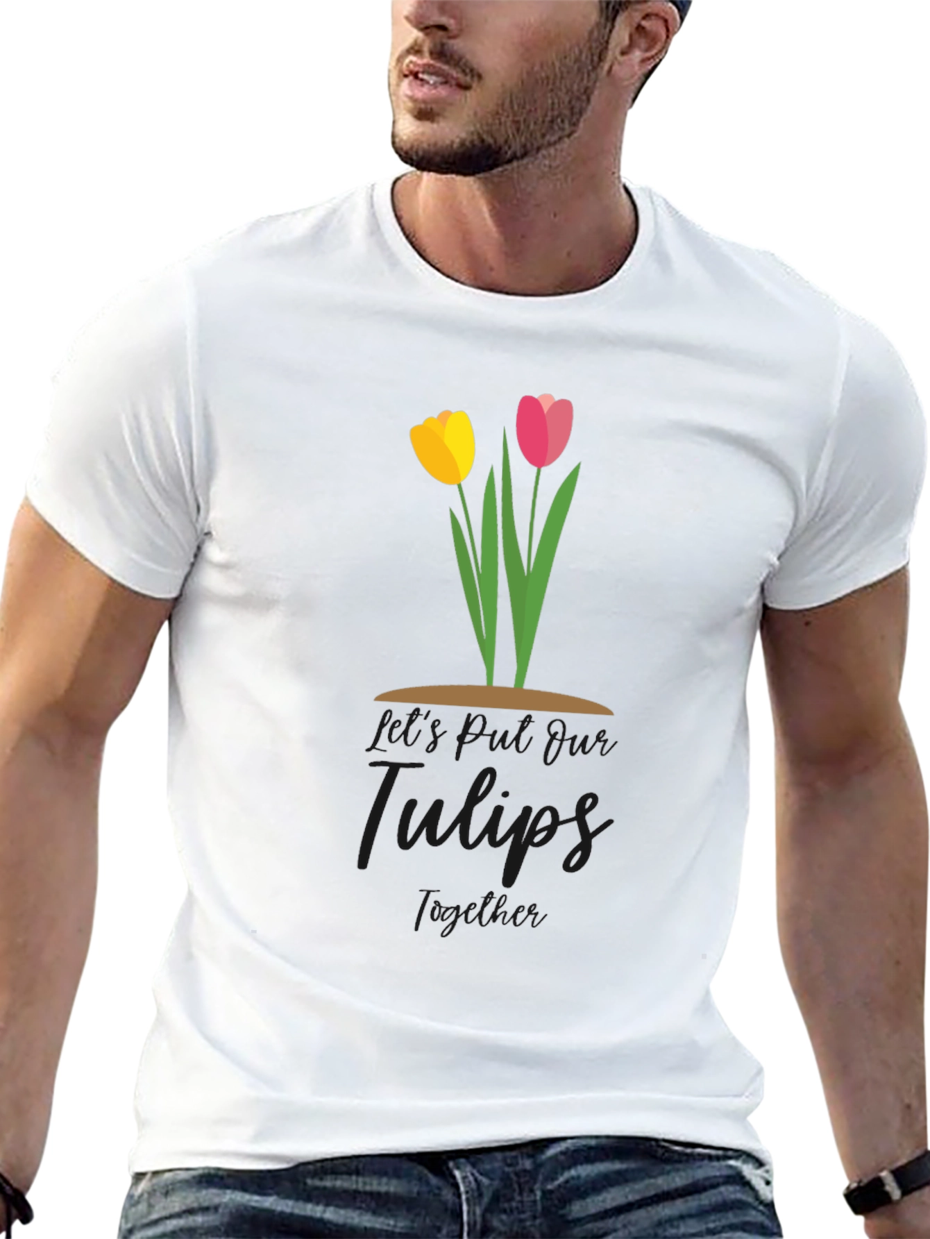 Tulips Together Black T-Shirt