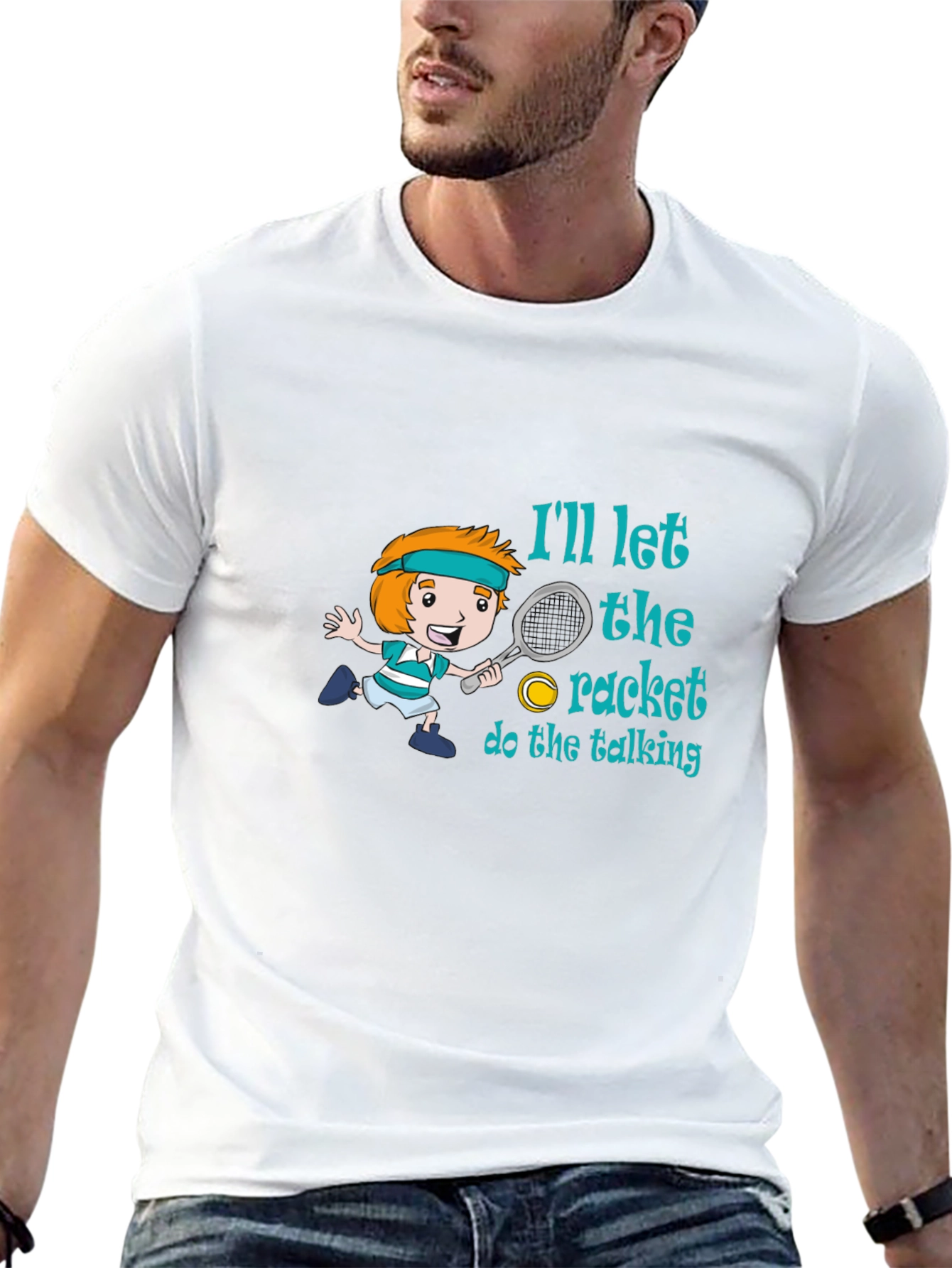 Tennis Player Cartoon T-Shirt