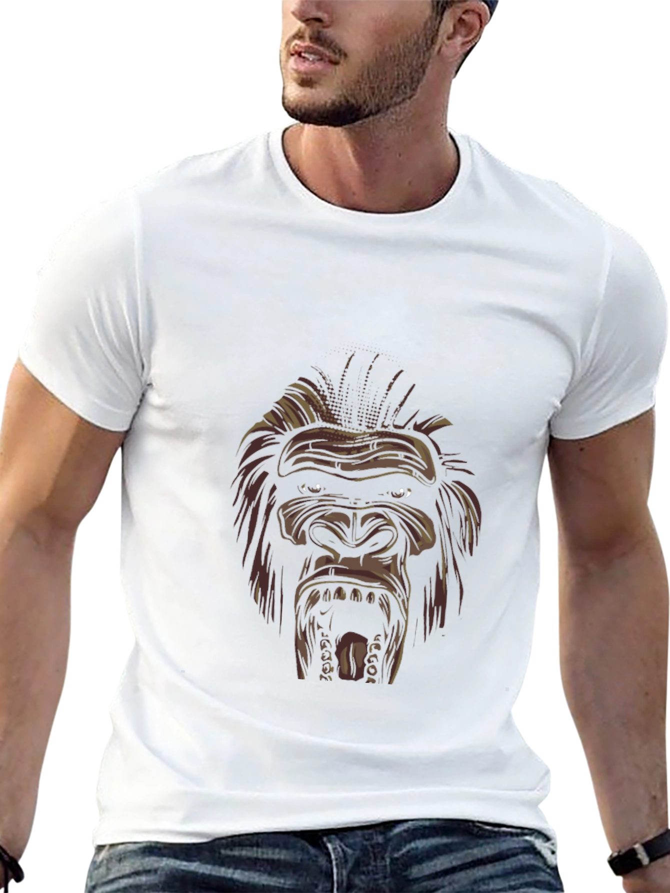 Mens Black Gorilla Graphic Tee