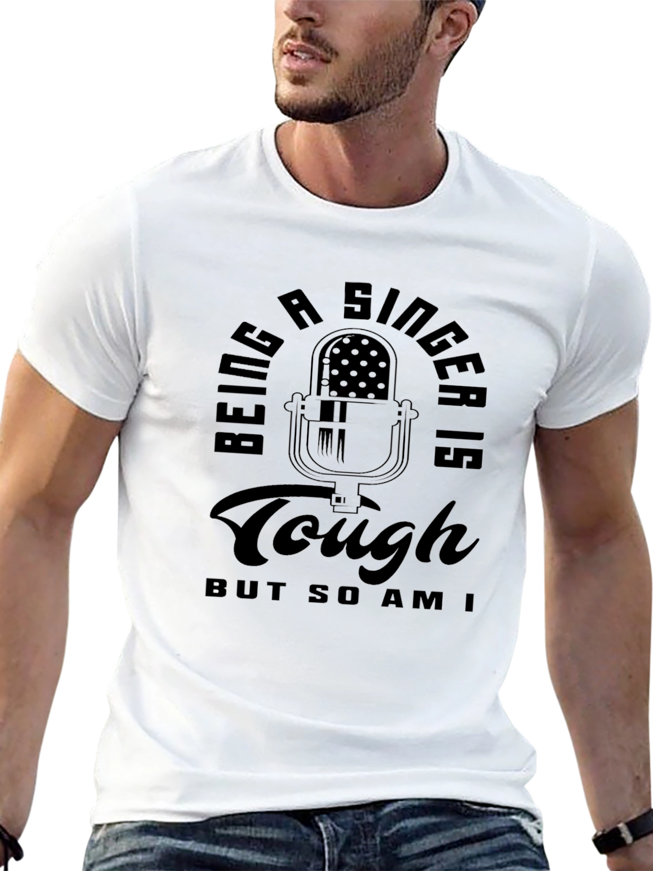 Singer Tough T-Shirt - Microphone Graphic Tee
