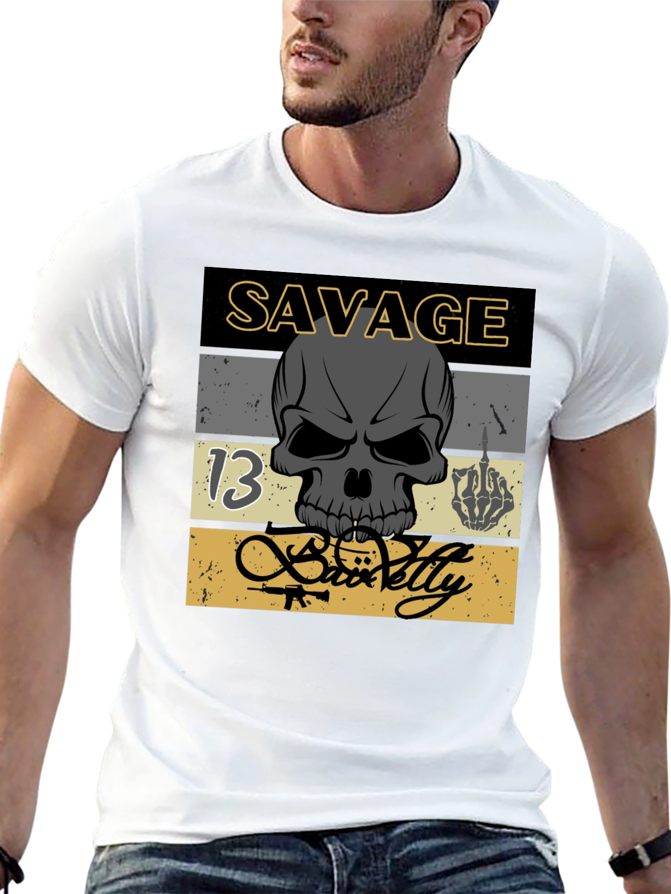 Savage Skull Graphic T-Shirt