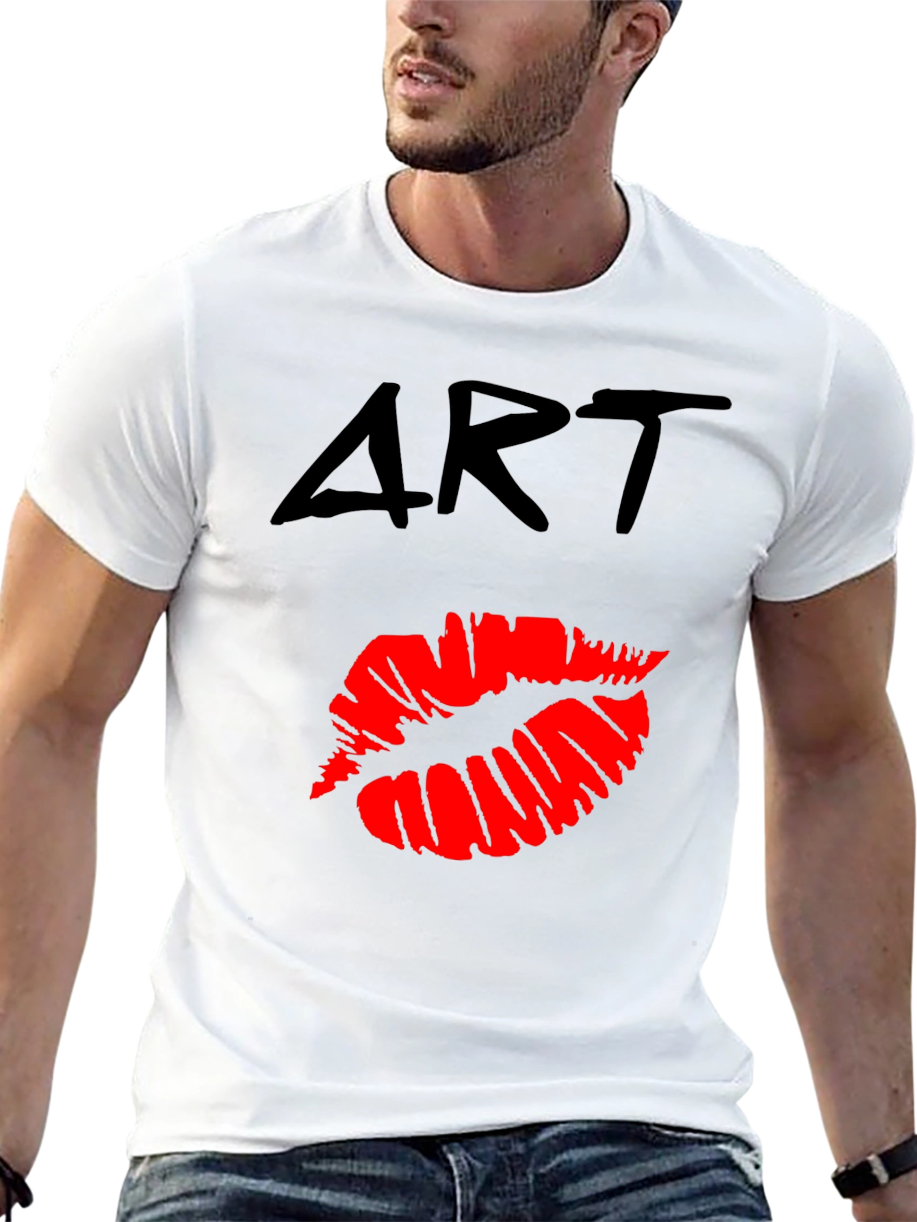 Art Lips Graphic T-Shirt - Casual Wear