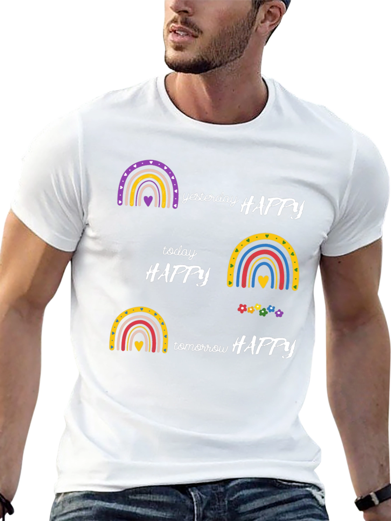 Happy Rainbow Graphic T-Shirt