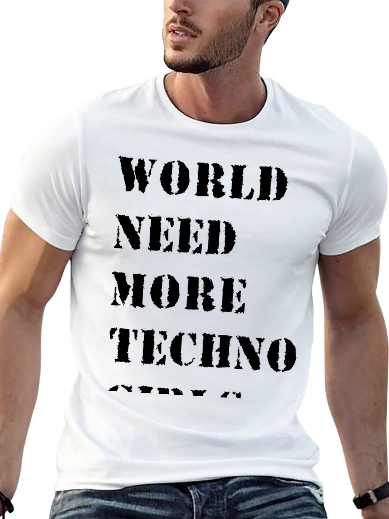 World Need More Techno Black T-Shirt