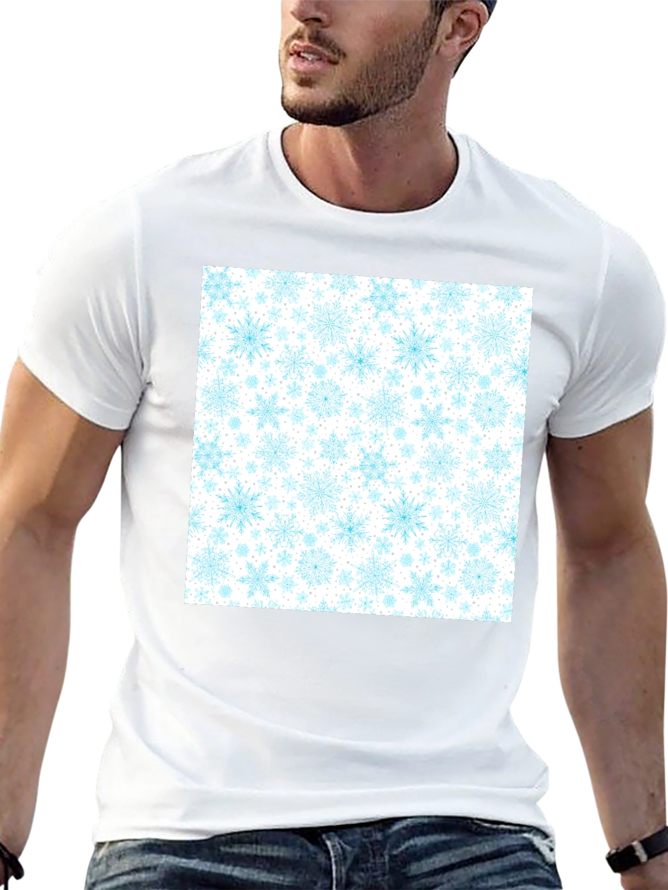 Snowflake Pattern T-Shirt - Winter Holiday Tee