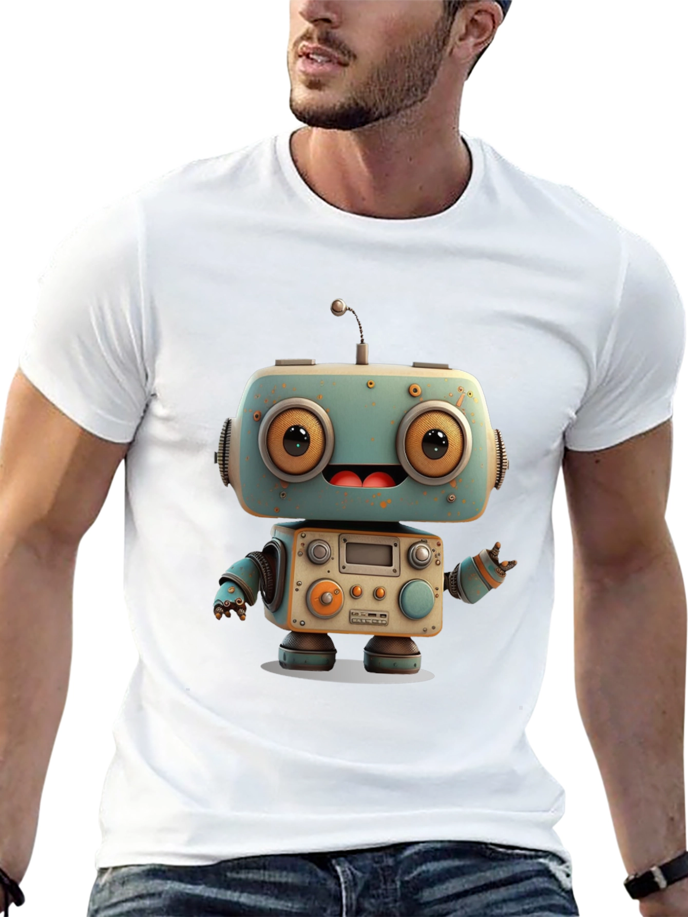Robot Graphic Tee - Unique Design