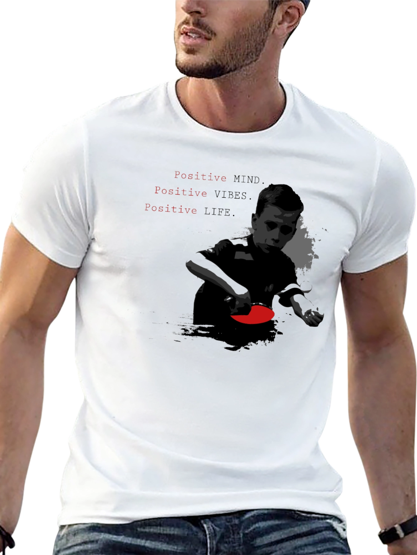 Positive Vibes Black Graphic Tee
