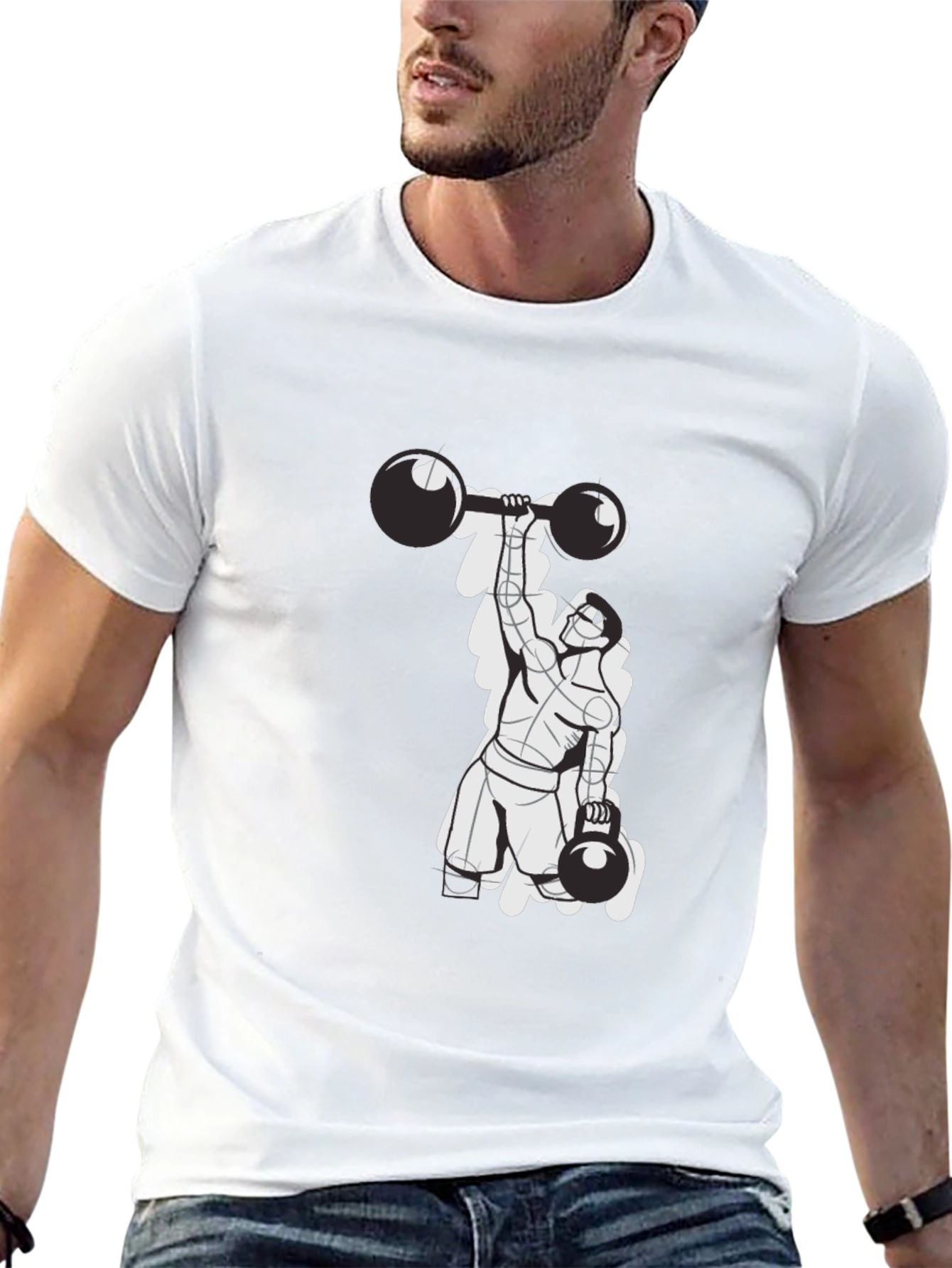 Weightlifter Graphic T-Shirt - Black