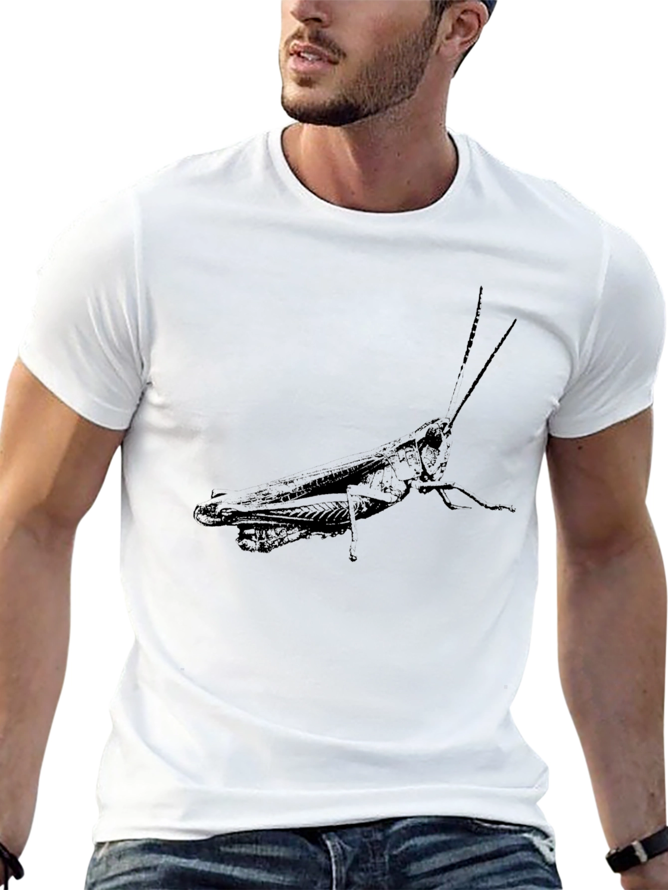 Grasshopper Graphic Print Black Tee
