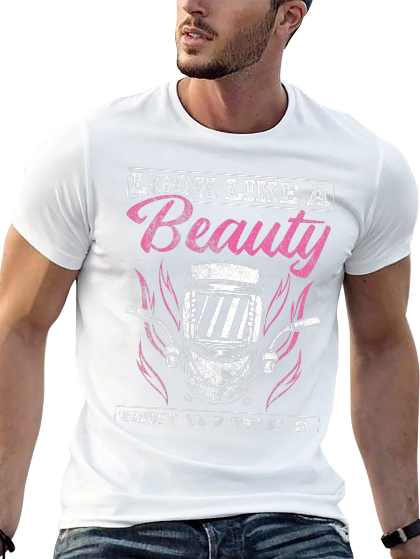 Beauty Welder Graphic T-Shirt - Black Cotton Blend