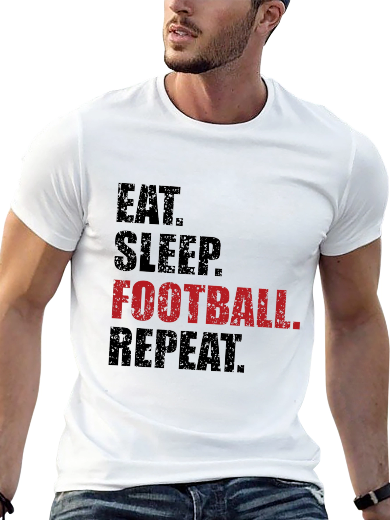 Eat Sleep Football Repeat Graphic Tee