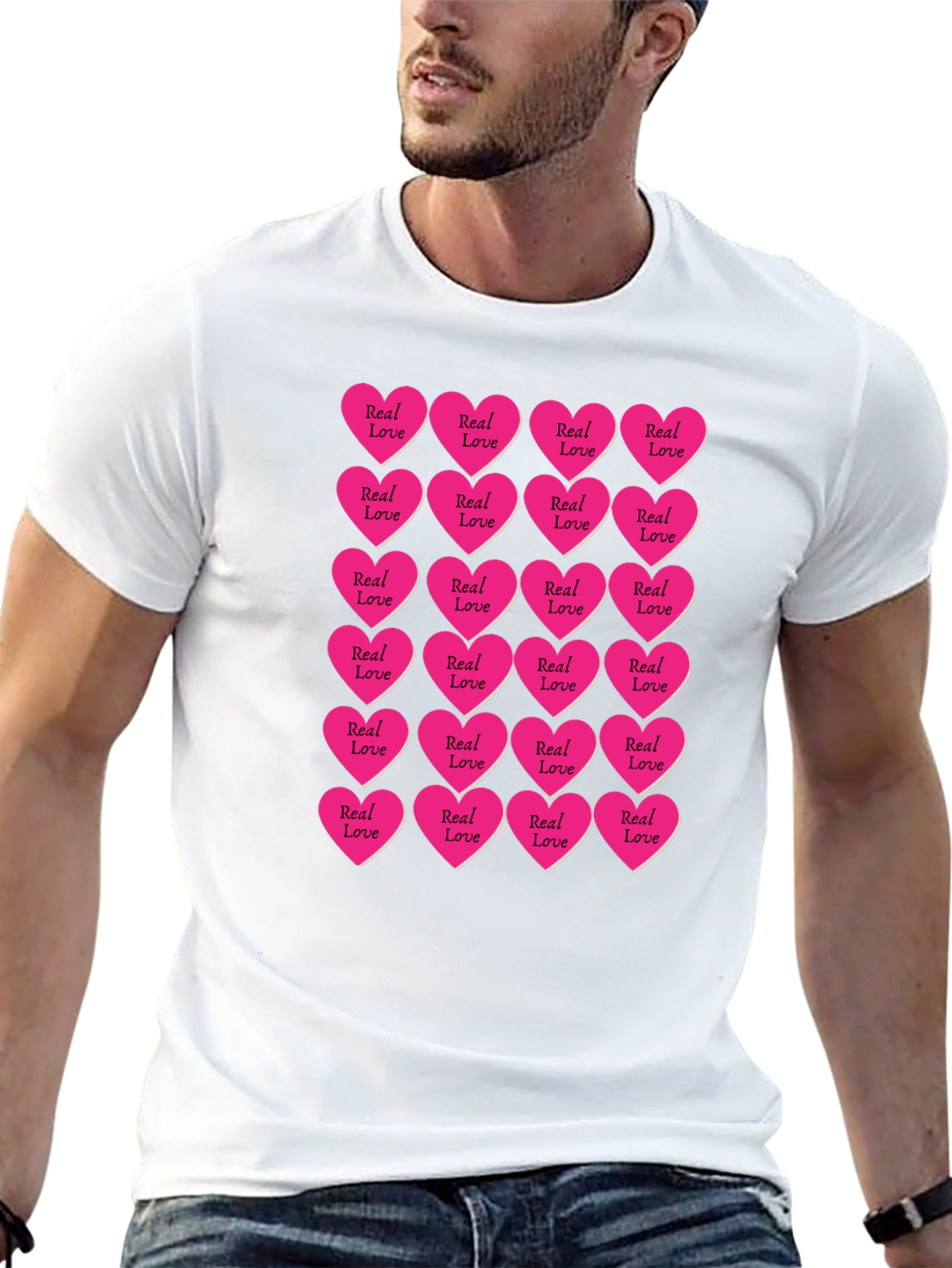 Real Love Hearts T-Shirt - Graphic Print Tee