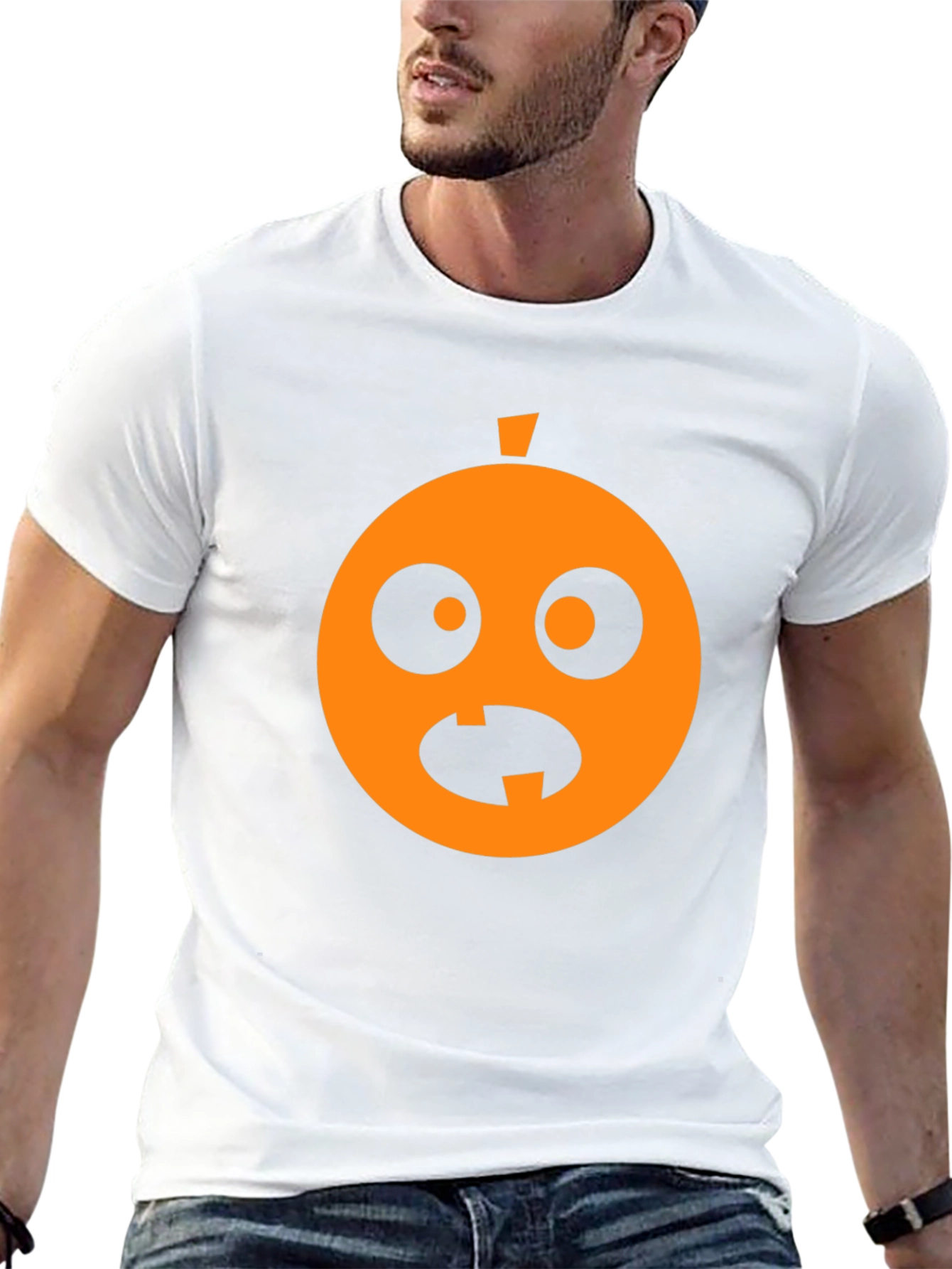 Funny Halloween Pumpkin Face Black T-Shirt